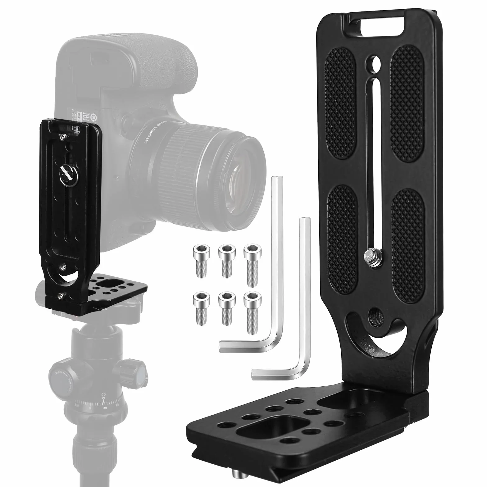Wspornik DSLR L do Arca Swiss Quick Release Plate, poziomy pionowy uchwyt na statyw do kamery L ze śrubą 1/10.2 cm, kompatybilny ze statywem DJI Canon, Nikon, Sony, akcesoria do statywu