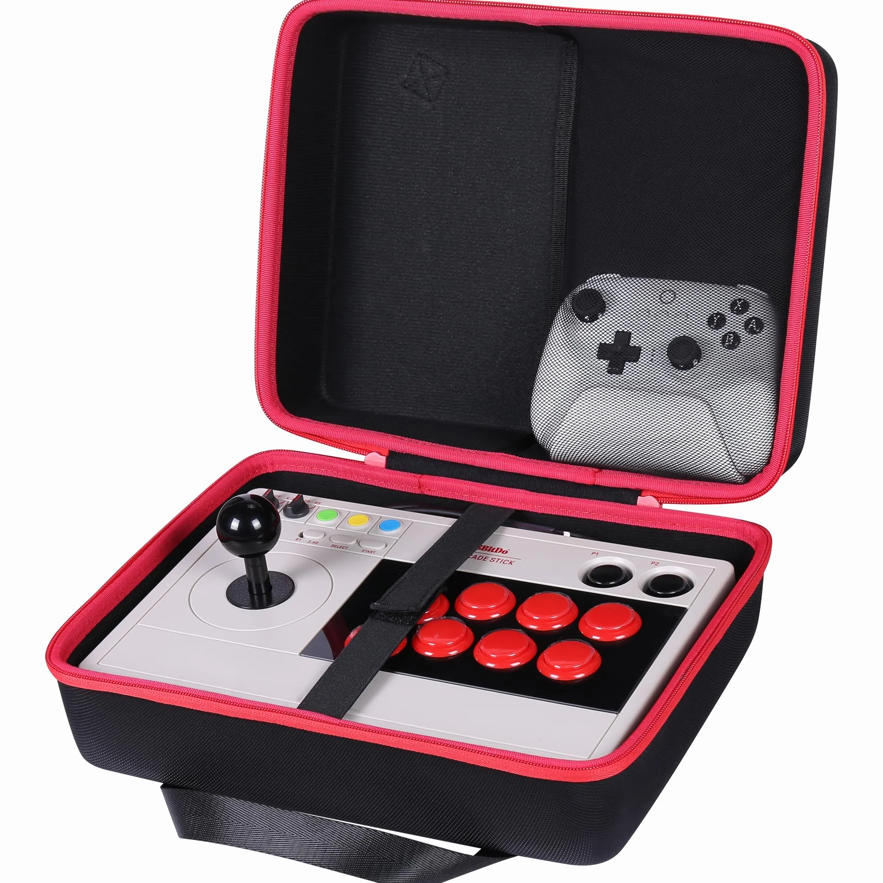 co2CREA Twardy przenośny pokrowiec podróżny do 8Bitdo Arcade Stick Nintendo Switch Windows 10 Xbox Series PC, czarny