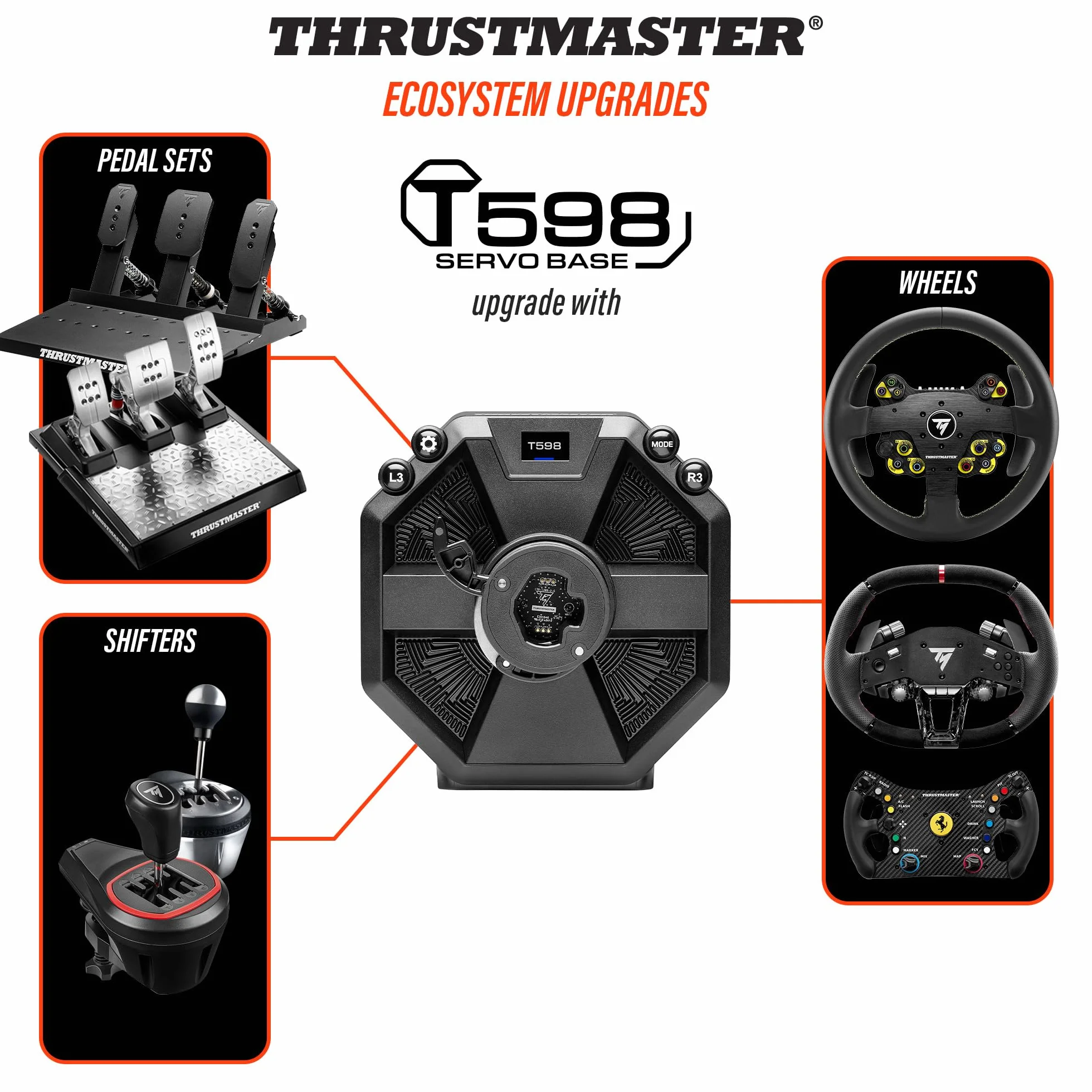 Thrustmaster T598 Servo Base, Podstawa Kierownicy Wyścigowej z Siłowym Sprzężeniem Zwrotnym Direct Axial Drive dla PS5, PS4 i PC