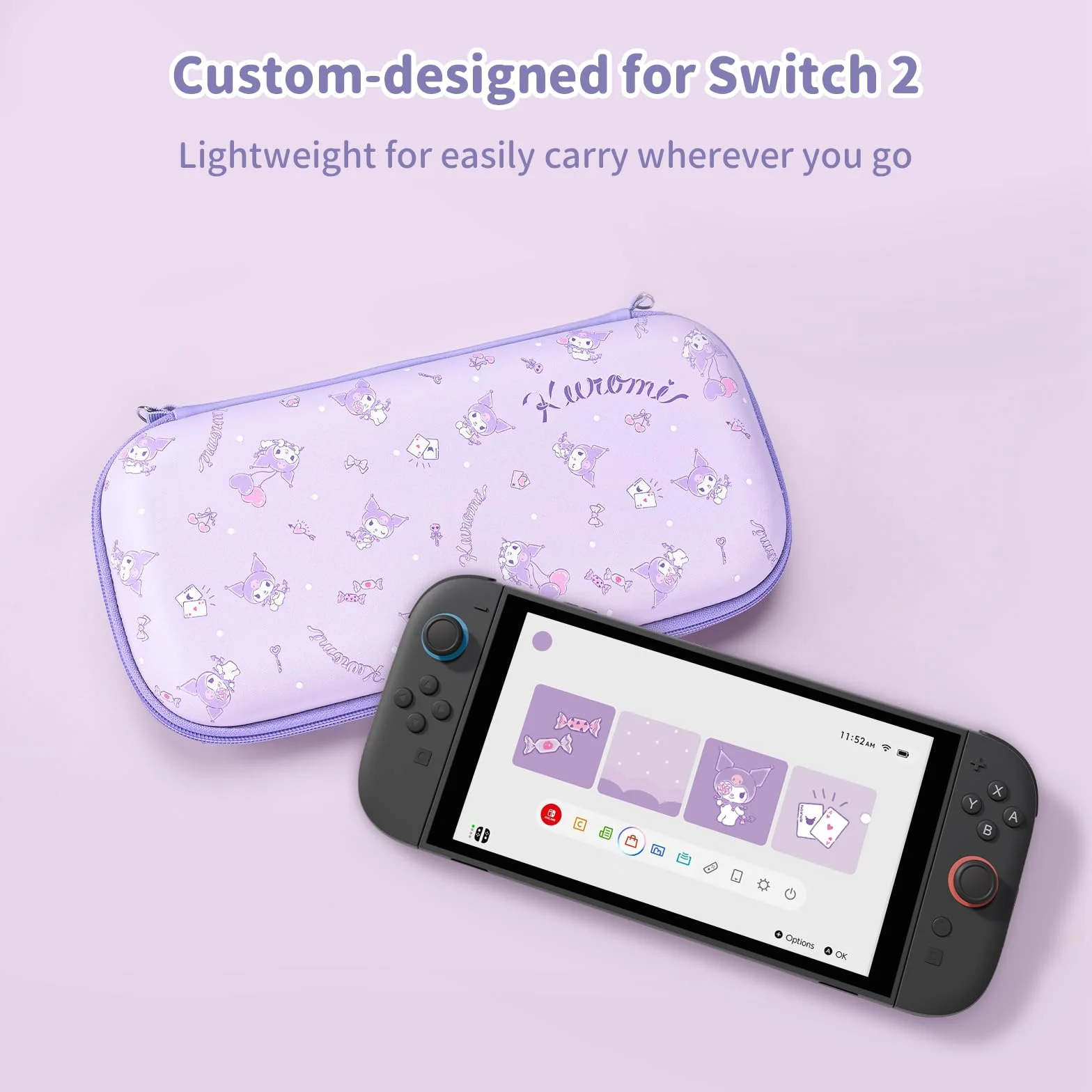 Kuitmor Smukłe etui kompatybilne z Switch 2 (2025), Twarda torba z miejscem na 10 kart do gier, Przenośne etui na konsolę Switch 2 i akcesoria