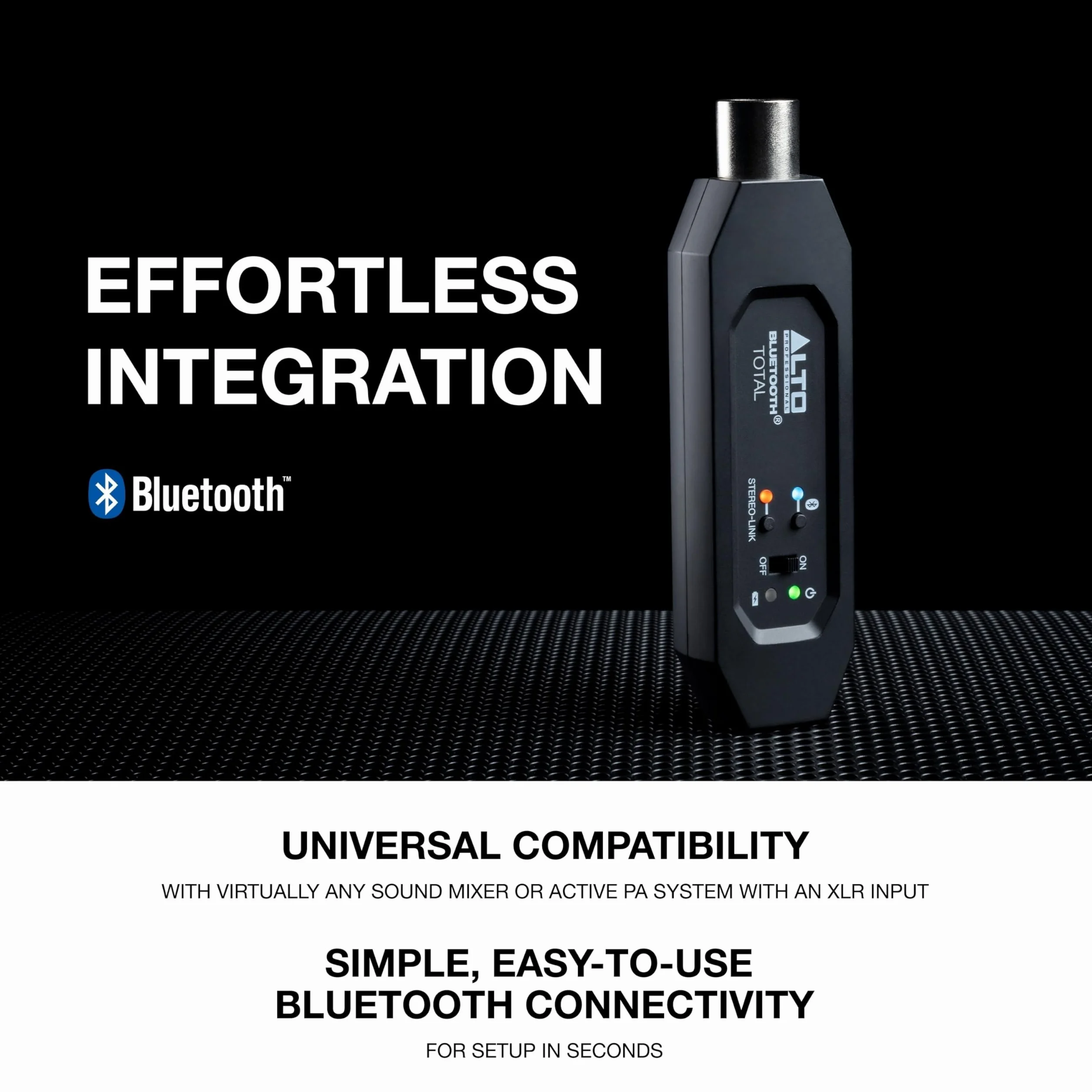 ALTO Bluetooth Total 2 Odbiornik Bluetooth z możliwością ponownego ładowania z połączeniem XLR do mikserów/urządzeń audio i aktywnych systemów PA