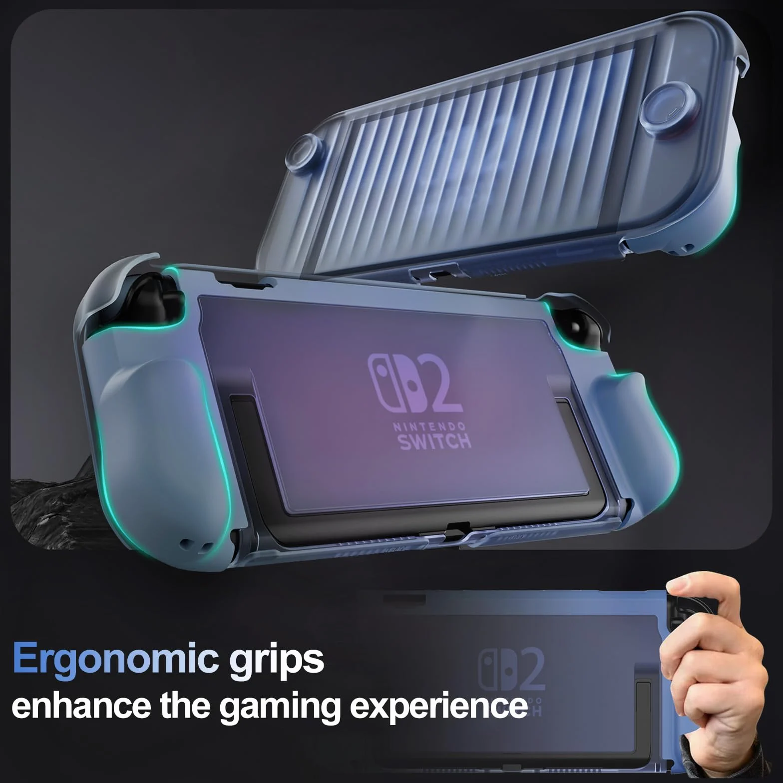 ProCase Etui dokujące do Nintendo Switch 2 2025, pokrowiec ochronny Slim Grip 7,9 cala, ergonomiczne gniazdo - granatowy