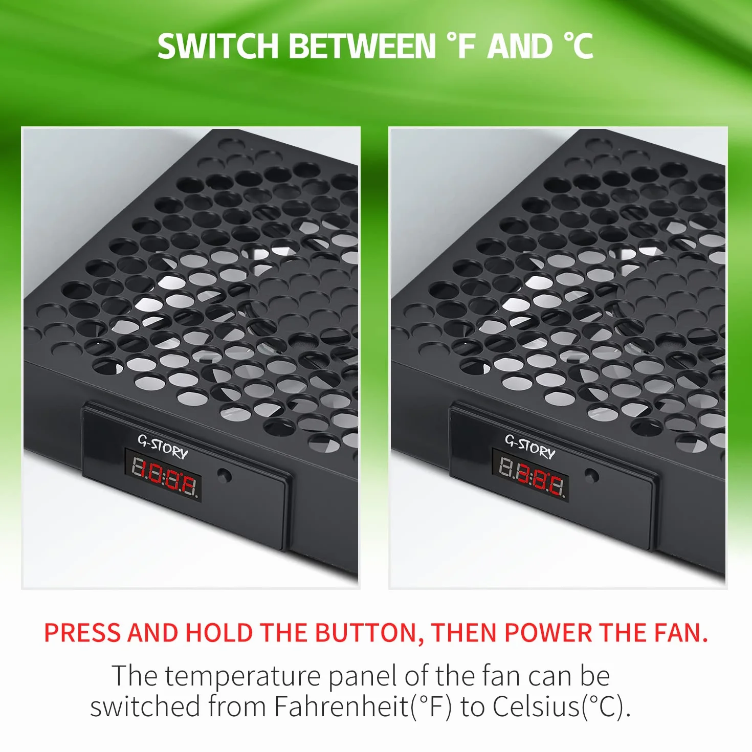 G-STORY Wentylator do Xbox Series X 140 mm RGB LED 3 prędkości 1500/1750/2000 obr./min