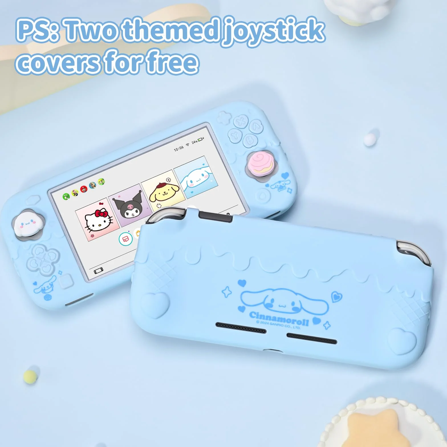 Kuitmor Etui na Switch Lite, Miękka Osłona Silikonowa, Ochrona Przed Zarysowaniami, Kompatybilna z Switch Lite 2019 z 2 Pokrywkami na Gałki