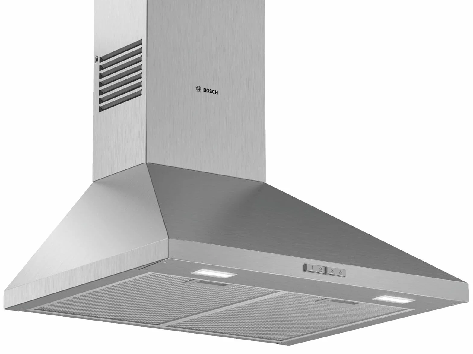 Bosch DWP66BC50 okap kuchenny Naścienny Stal nierdzewna 570 m³/h A - Okapy kuchenne (570 m³/h, Kanałowy, A, C, 69 dB)