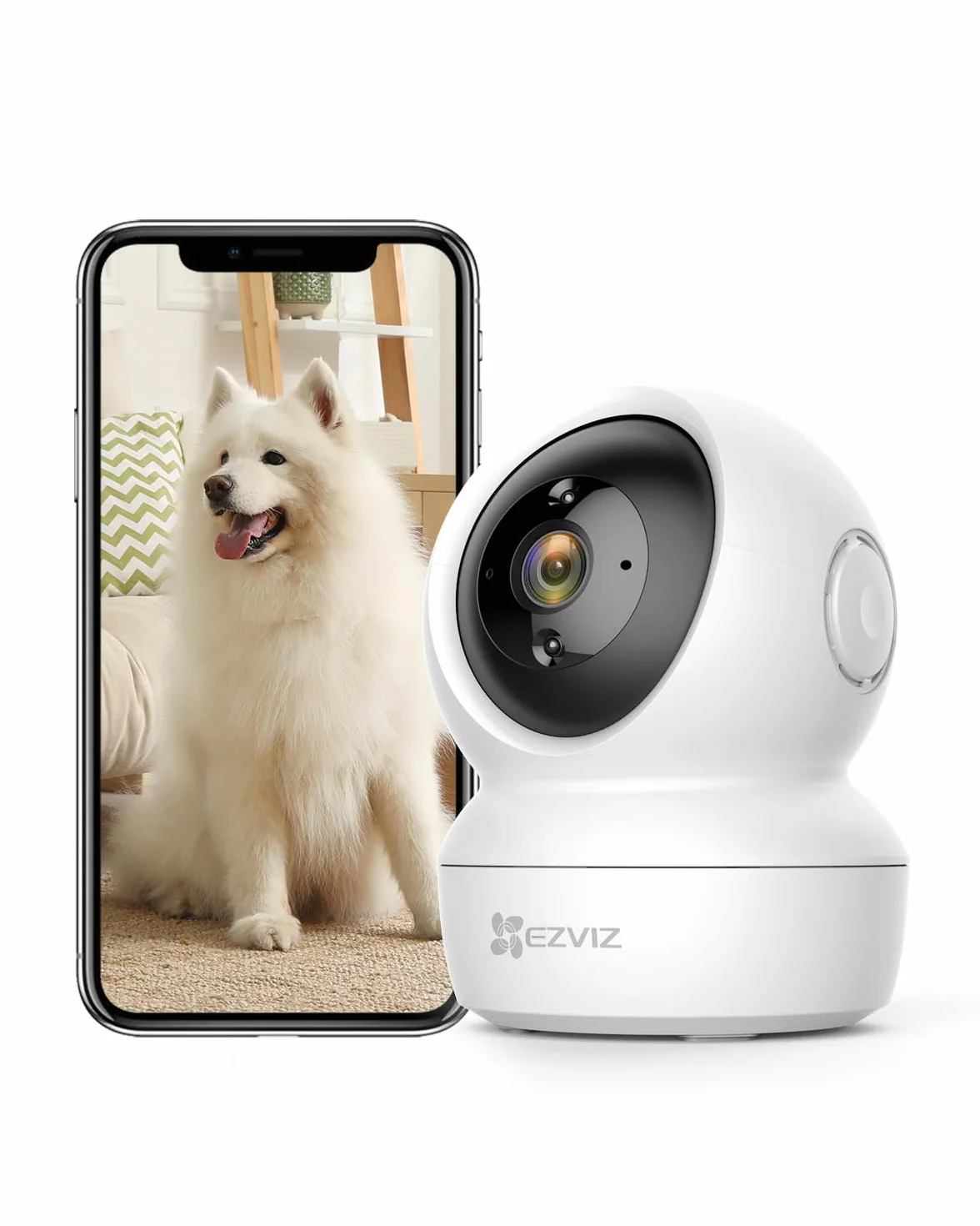 EZVIZ C6N Wewnętrzna kamera nadzorująca WiFi 1080p, 360° Pan/Tilt, WiFi 2,4 Ghz, inteligentne noktowizory z inteligentnym podczerwienią, automatyczne wykrywanie ruchu i śledzenie, dwukierunkowy dźwięk