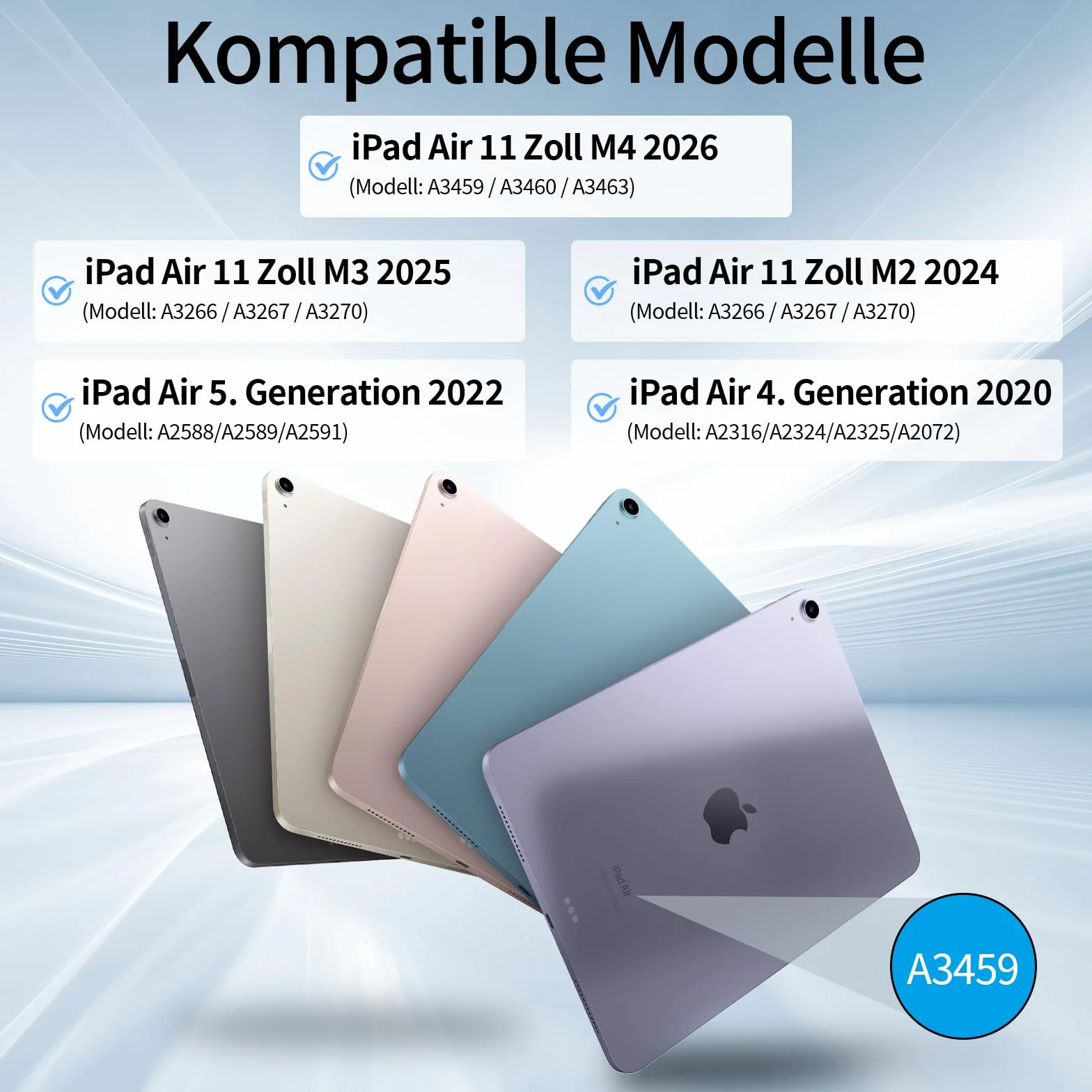 Etui z klawiaturą do iPada Air 11 cali 2025 2024 (M3/M2), iPad Air 5 4 2022/2020 10,9 cala, miękka tylna obudowa TPU z uchwytem na długopis, magnetyczne zdejmowane etui na klawiaturę, szare