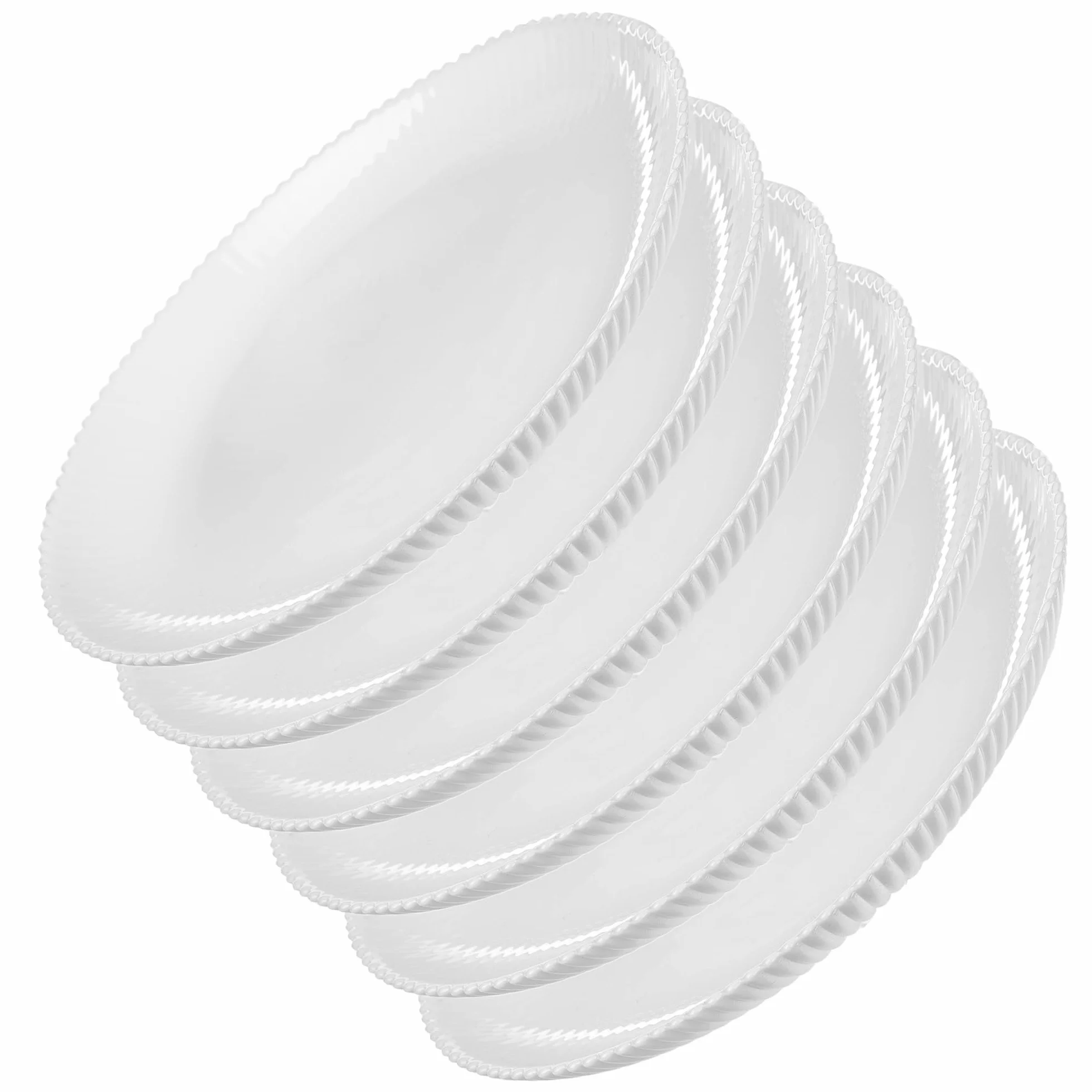 KADAX 6-częściowy zestaw talerzy deserowych, 19 cm, białe talerze śniadaniowe ze szkła opalowego, talerze do ciasta, małe talerze do ciast, deserów i śniadania, nadają się do mycia w zmywarce (białe)