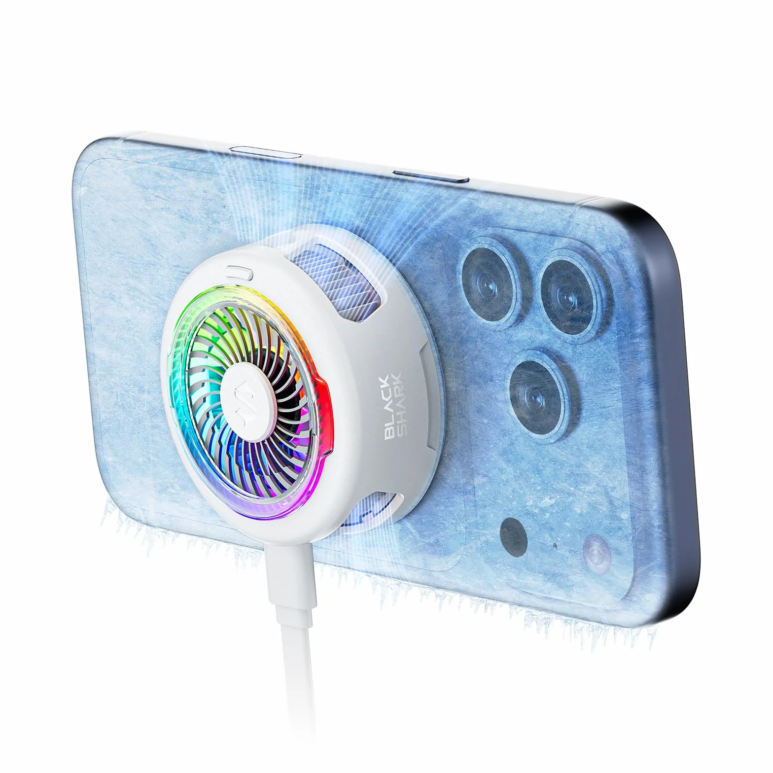 Black Shark FunCooler 6 Magnetic Phone Cooler do gier, przenośny wentylator chłodzący do telefonu komórkowego z oświetleniem RGB, wentylator chłodzący do telefonów komórkowych iPhone, seria