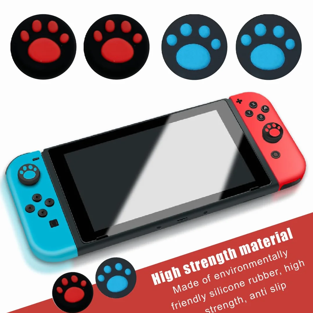 24 sztuki joysticka nakładki na joystick nakładki na joystick nakładki przełączniki analogowe nakładki na kciuk silikonowe nakładki na kciuki w łapach kota do kontrolera