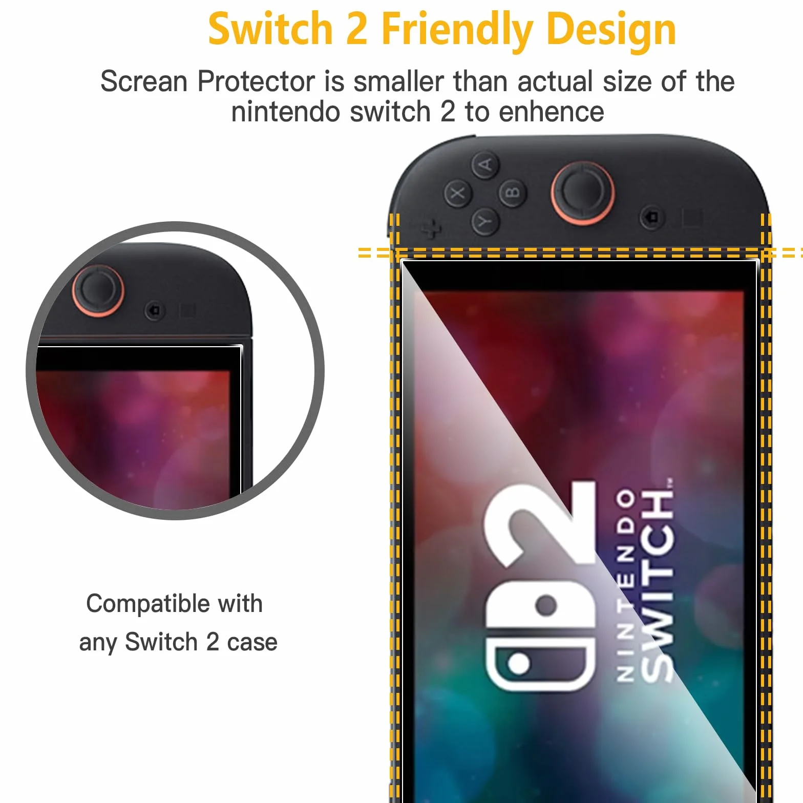 WFTE 2-pak ochraniaczy ekranu kompatybilnych NS Switch 2 2025, folia ze szkła hartowanego do Switch 2, odporna na zarysowania, bez pęcherzyków powietrza, ochrona przed