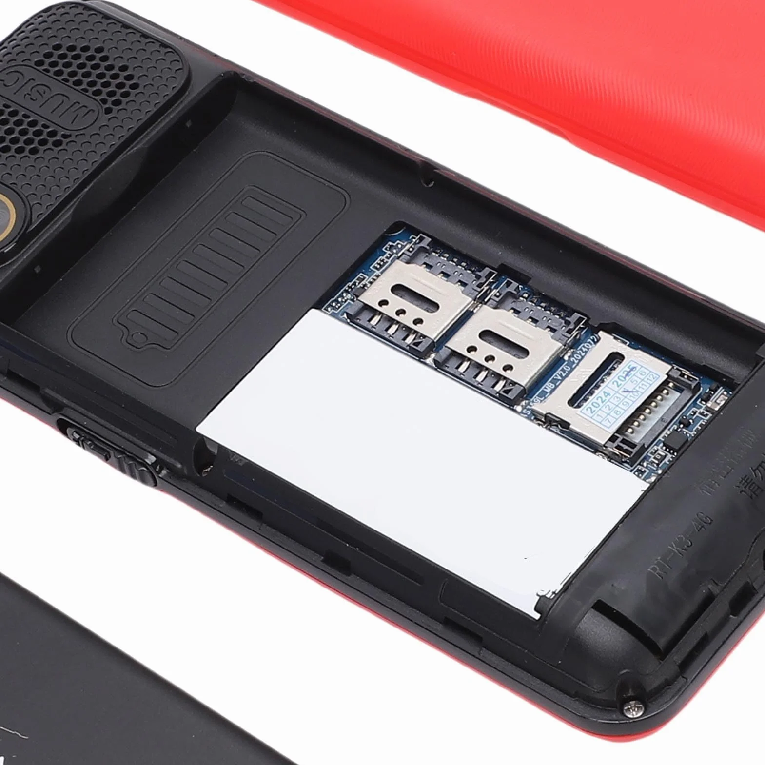 Lazmin112 Telefon Komórkowy 4G z Dużymi Przyciskami Dla Seniorów, Ekran Hd 2,6 Cala, Dwie Karty Sim, Sos, 0,13 Mp, Latarka, Skróty Do Numerów, Dyktafon, Fm, Muzyki, Bateria 2500 Mah (czerwony)