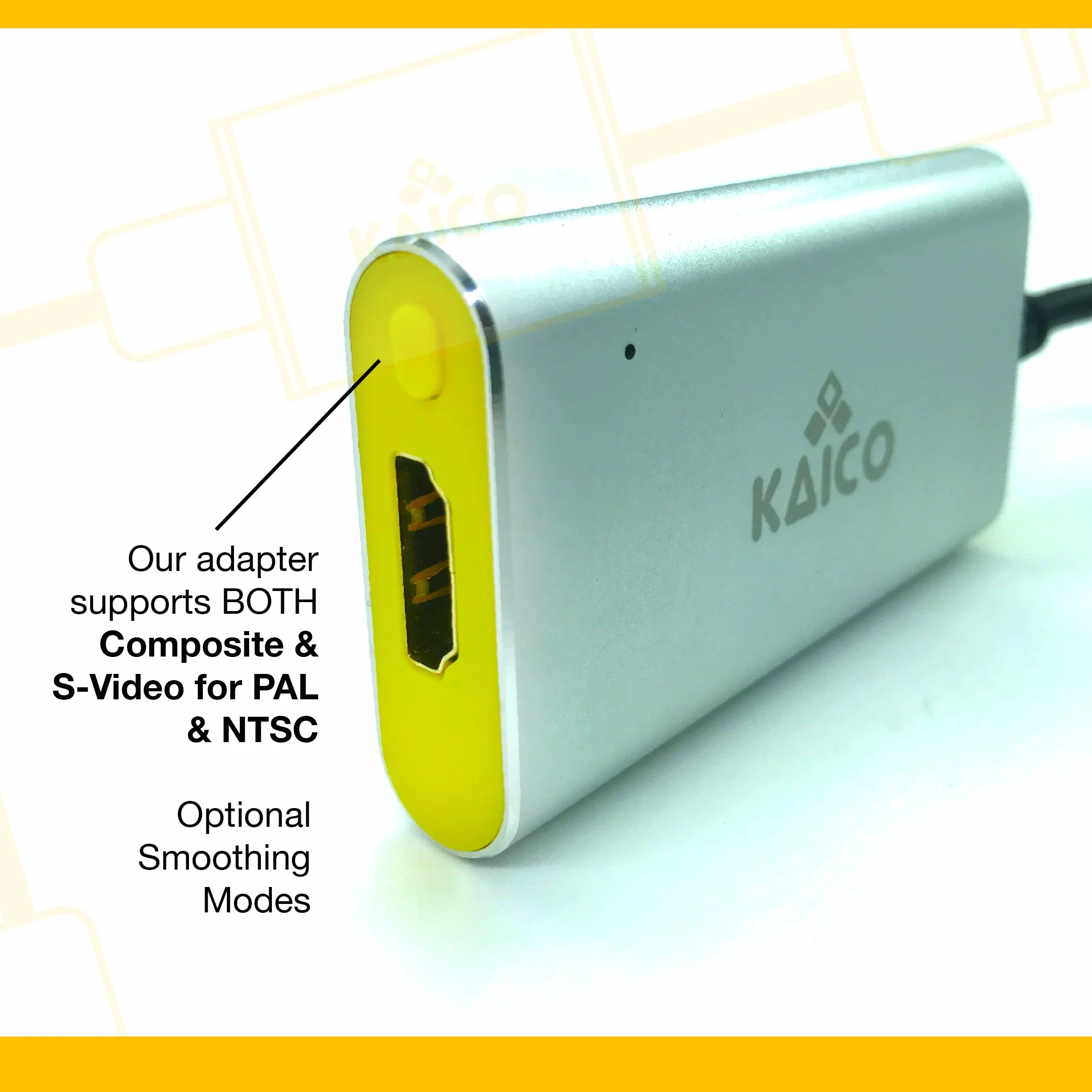Kaico Analogowy Adapter HDMI do Nintendo N64, Super Nintendo, Super Famicom i GameCube – Obsługa 2X Line Doubling – Adapter HDMI Plug and Play dla N64, SNES i GC