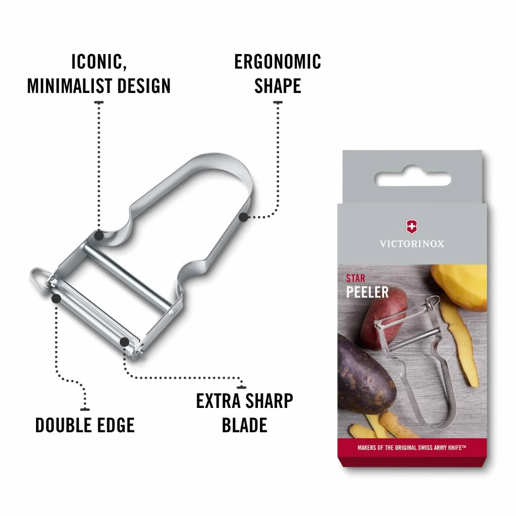 Victorinox STAR Sparschäler mit Inox-Griff, grau