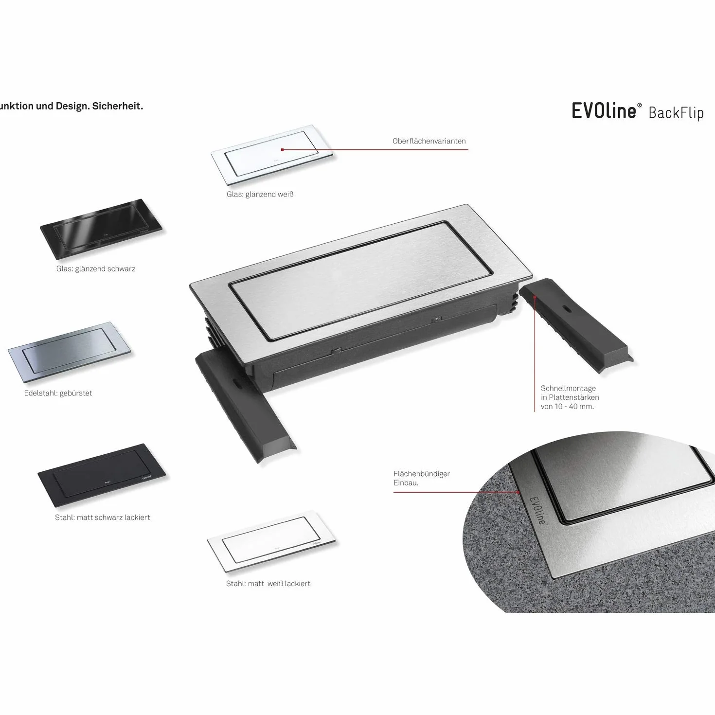 Evoline Evoline Backflip Ładowarka, Srebrny, USB C