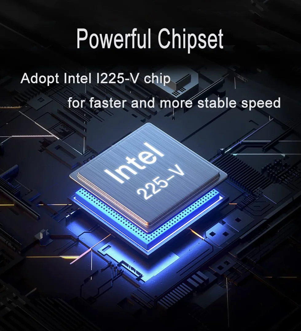 Dual PCIe 3.1 2.5GBase-T adapter sieciowy z Intel I225-V 2500/1000/100 Mbps PCI Express Gigabit Ethernet karta NIC RJ45 kontroler LAN do systemu Windows 10/11 z uchwytem niskoprofilowym, DUAL I225