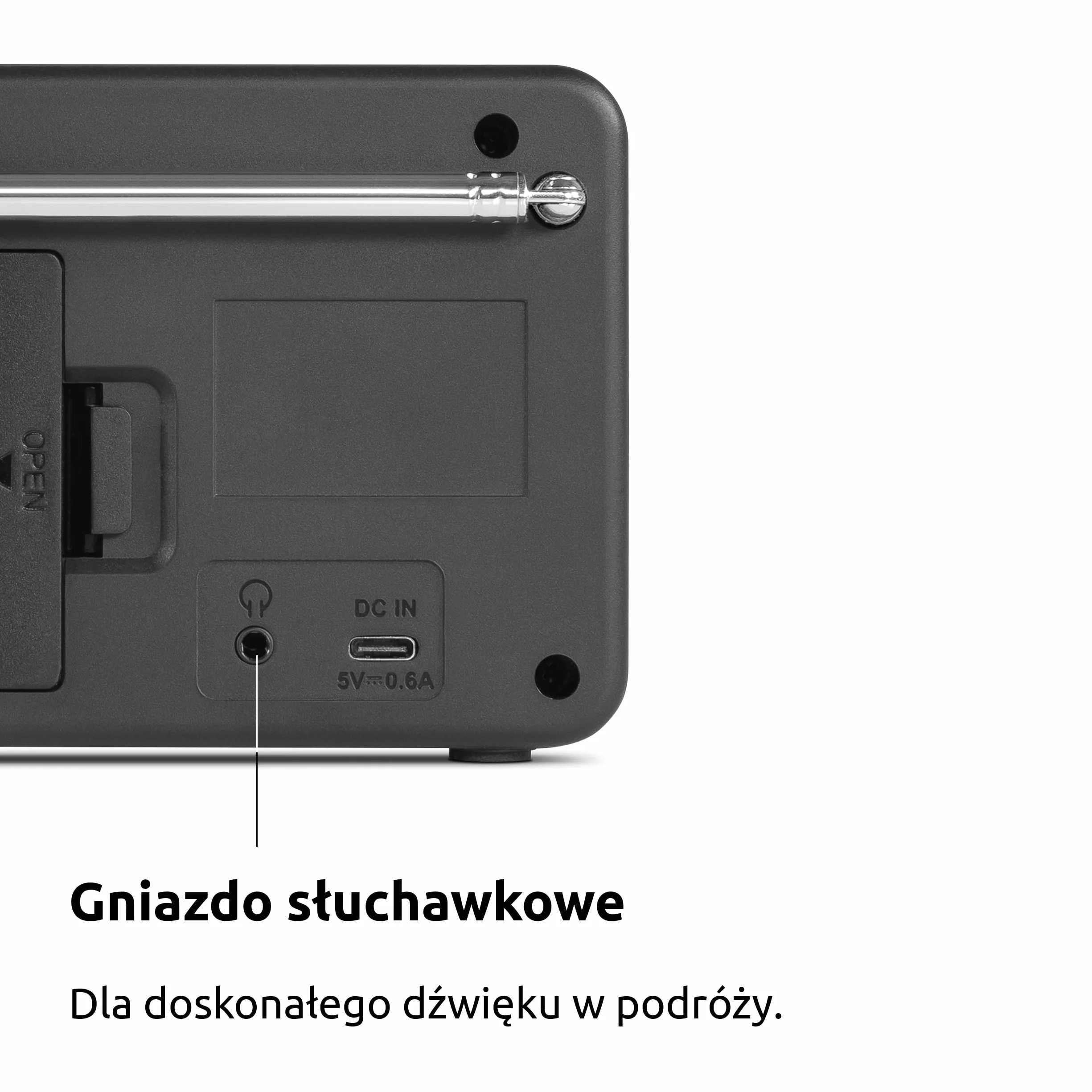 TechniSat VIOLA 200 – przenośne radio DAB+/FM (LCD, antena teleskopowa, pamięć ulubionych, wyjście słuchawkowe, zasilanie sieć/baterie, głośnik mono, RDS, PLL) biało-czarne
