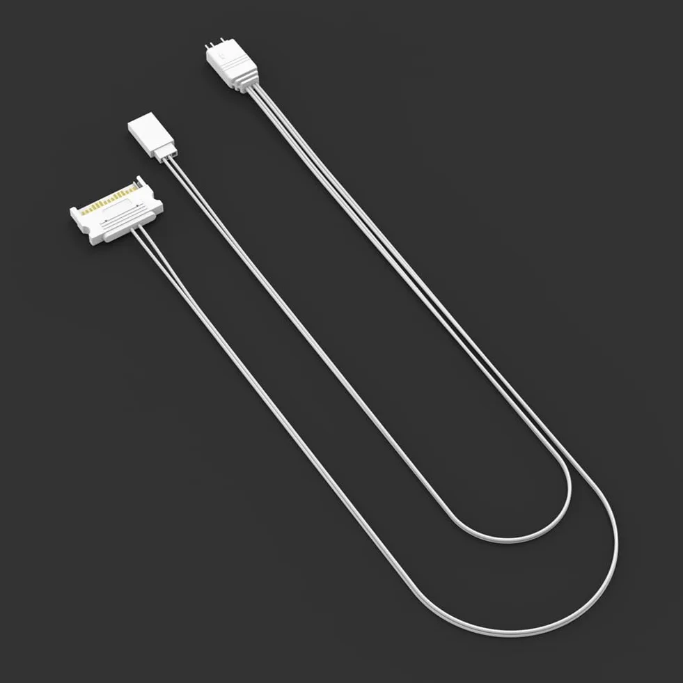 Kabel Zasilający do Oświetlenia ARGB z Kontrolerem ARGB do Komputera, Kabel Zasilający do Resetowania ARGB z Kontrolerem RESET do Komputera PC, Instrukcja Obsługi, Kontroler Biały