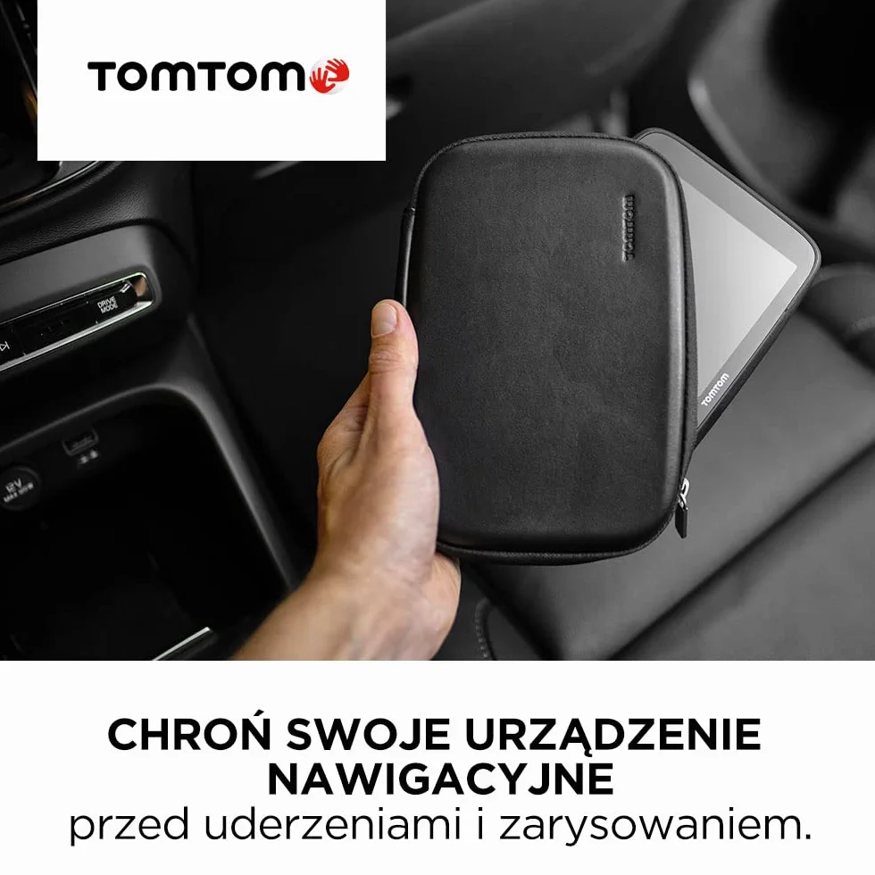 TomTom etui ochronne premium ze skóry do nawigacji GPS TomTom o przekątnej 7 cali, GO Superior 7, GO Navigator 7, GO Expert 7 i GO EXPERT 7 plus, GO Camper Max 1. i 2. generacji (9UYB.001.03)