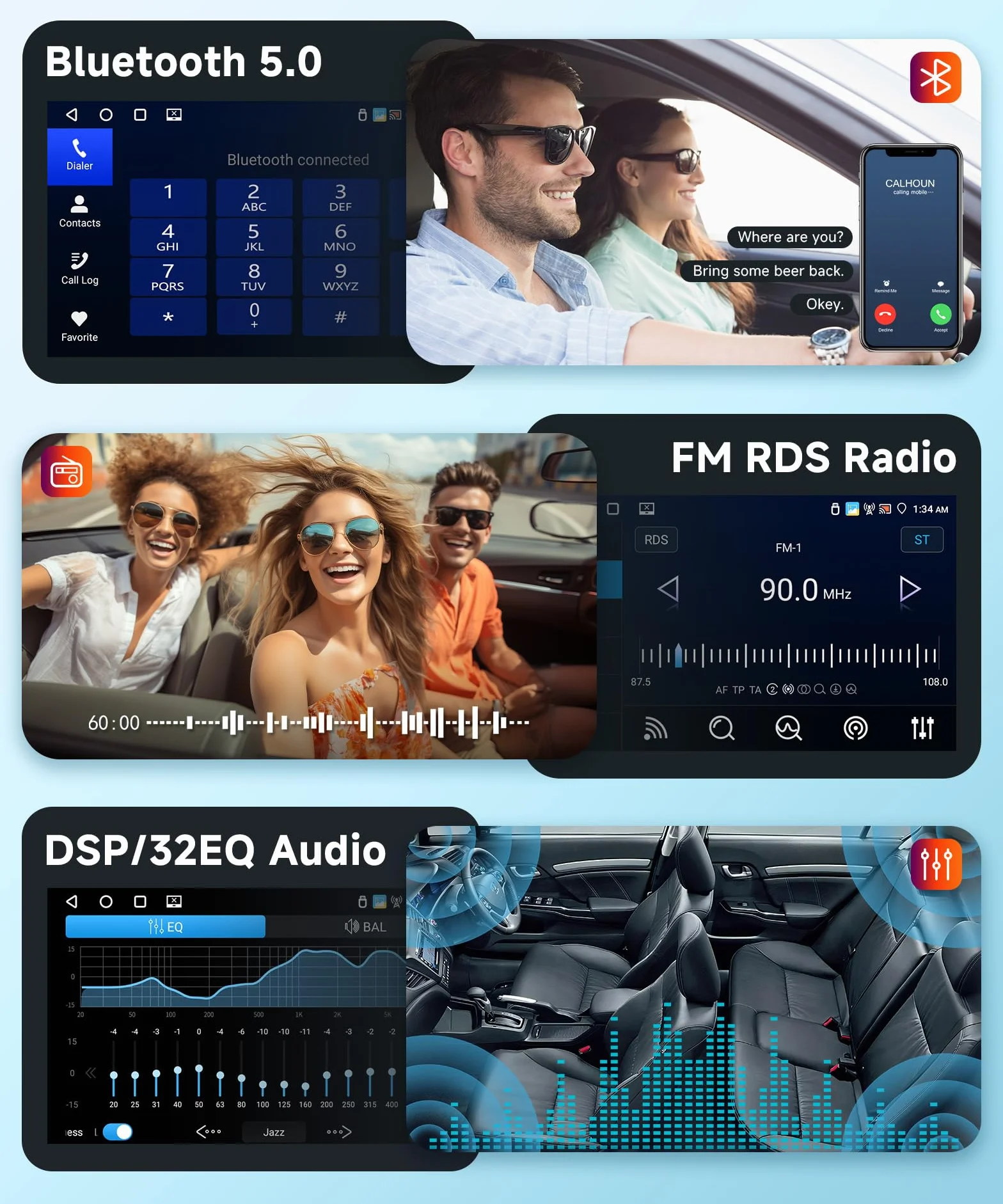 Radio samochodowe Hodozzy Carplay do VW Passat Golf Seat Altea Skoda Octavia z USB/USB C/nawigacją, 8 cali VW radio samochodowe Bluetooth z systemem Android Auto/Mirror Link/32 EQ/FM/RDS/SWC/WiFi +
