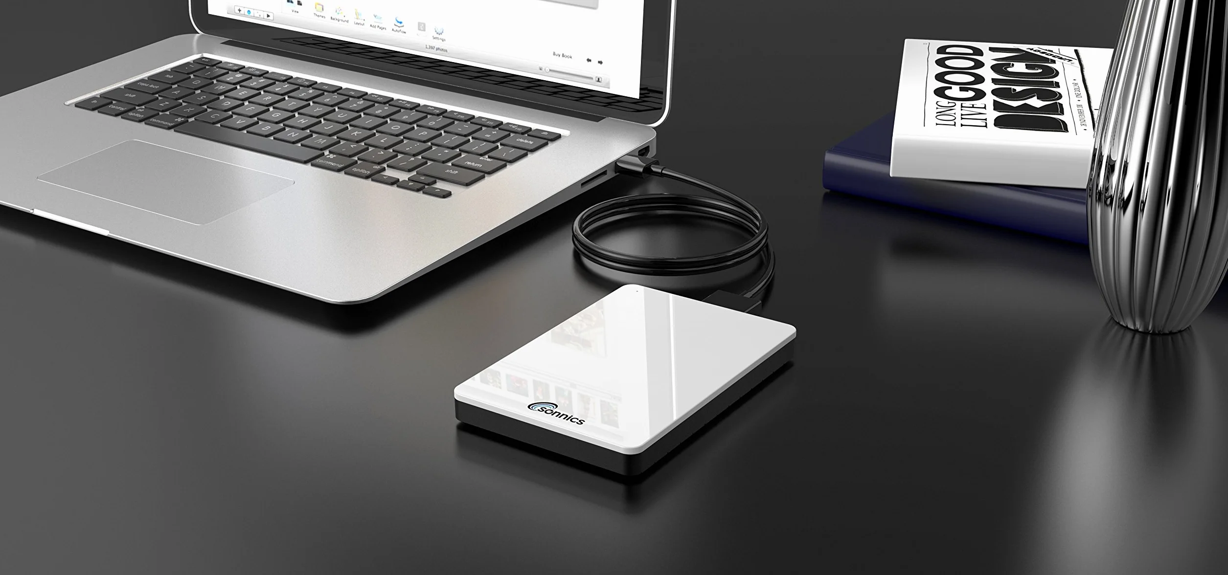 Sonnics 1TB USB 3.0 Zewnętrzne Pocket Dysk Twardy dla Okna PC, Mac, XBOX ONE and PS4, Biały