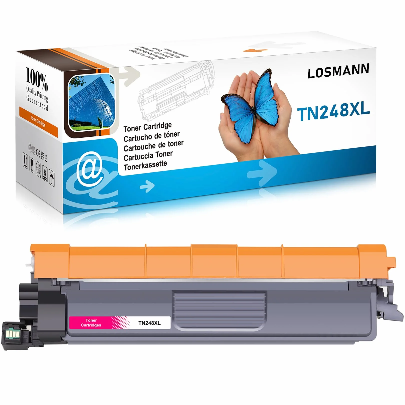 LOSMANN TN248XL toner kompatybilny z Brother TN-248 M do Brother DCP-L3515CDW MFC-L3760CDW HL-L3215CW DCP-L3520CDW DCP-L3560CDW MFC-L8390CDW HL-L3240CDW MFC-L3740CDW HL-L3222 0CW (Magenta)