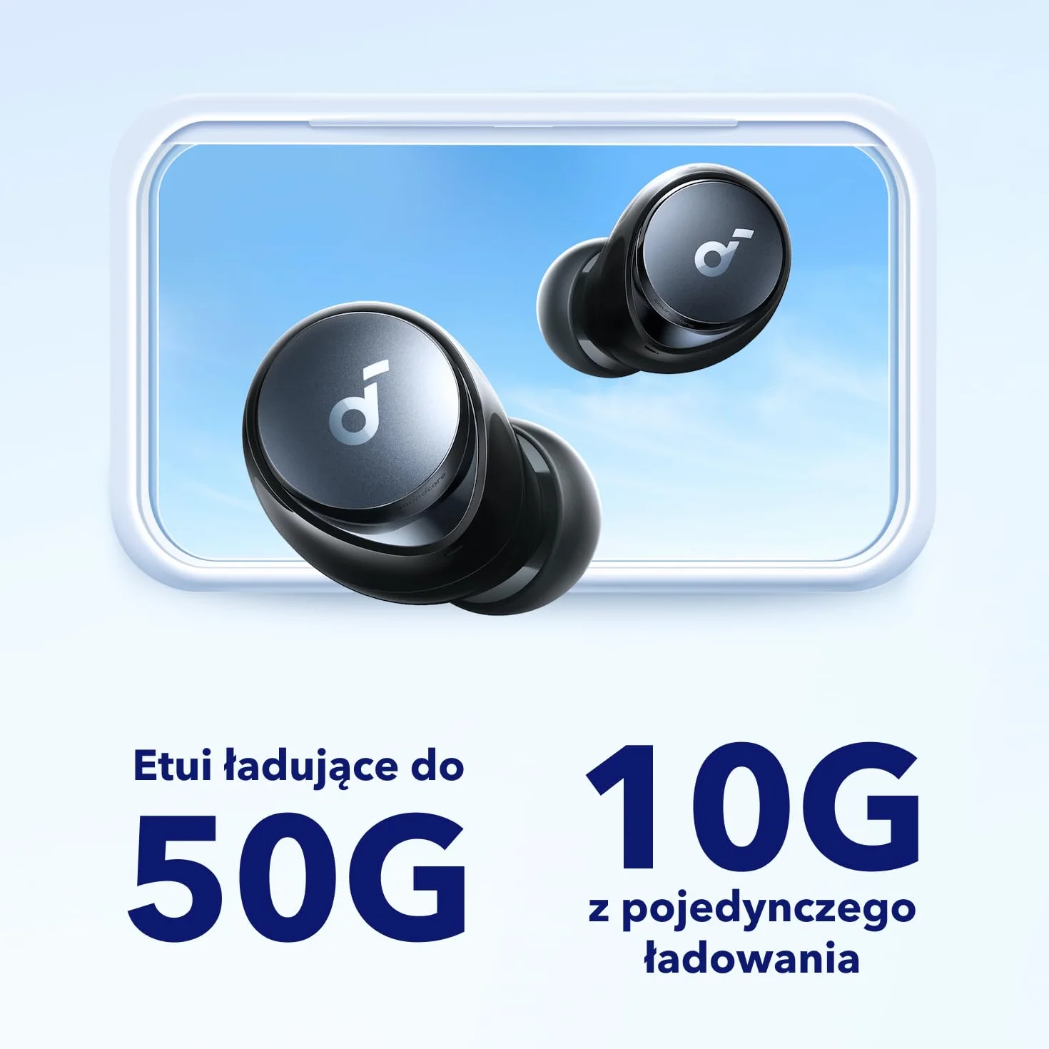 soundcore Anker Space A40, słuchawki bezprzewodowe, automatyczna redukcja szumów do 98%, odtwarzanie 50 h, dźwięk Hi-Res, wygodna konstrukcja, sterowanie aplikacją, słuchawki Bluetooth do słuchania