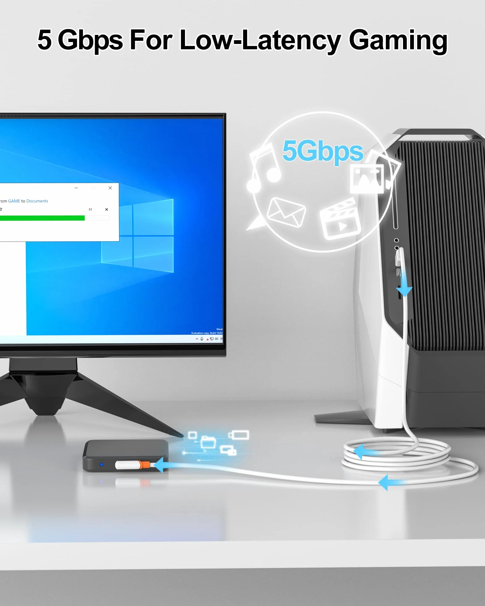TRANSNOVO Link Cable 16ft USB 3.2 Gen 1 5Gbps kompatybilny z Meta/Oculus Quest 3, Quest 2/Pro/Pico 4, PC/SteamVR do gier VR