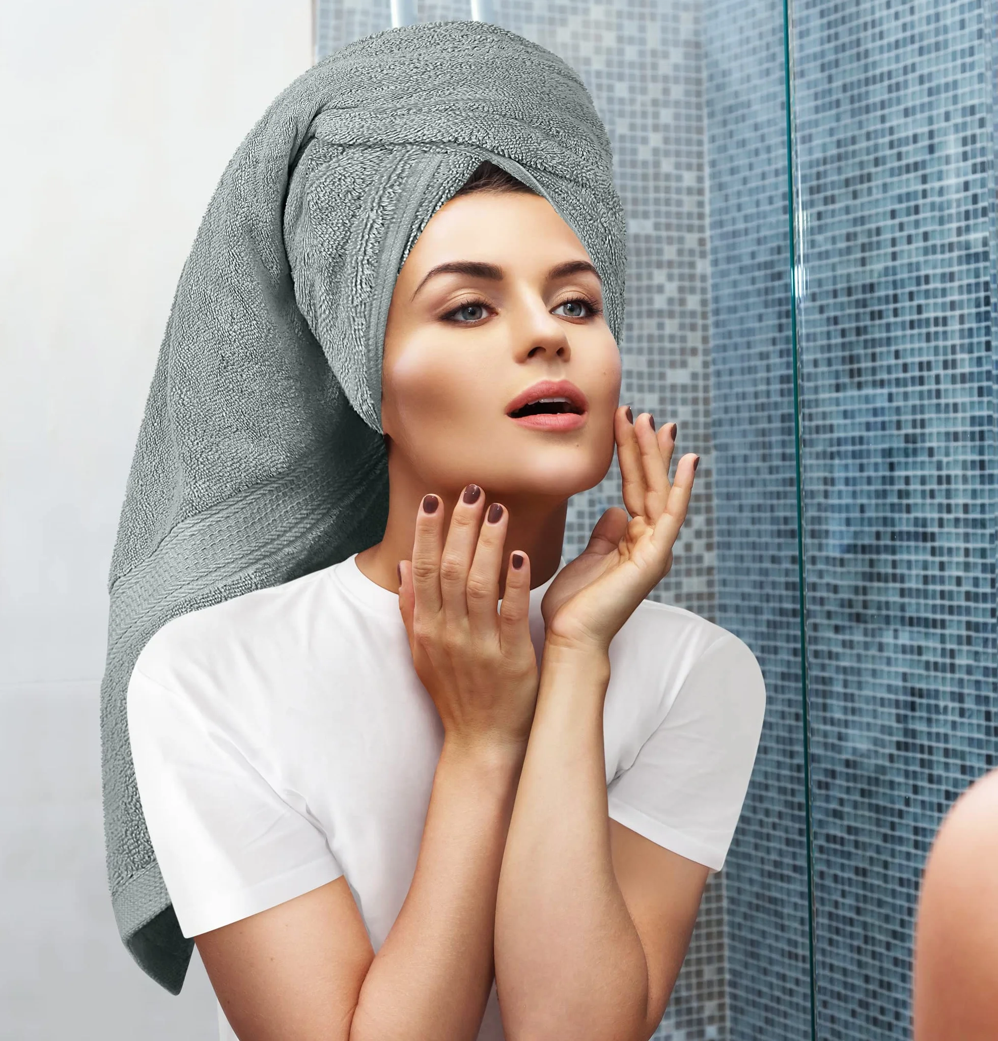 Utopia Towels 8-częściowy zestaw ręczników bawełnianych z zawieszką chłodny szary