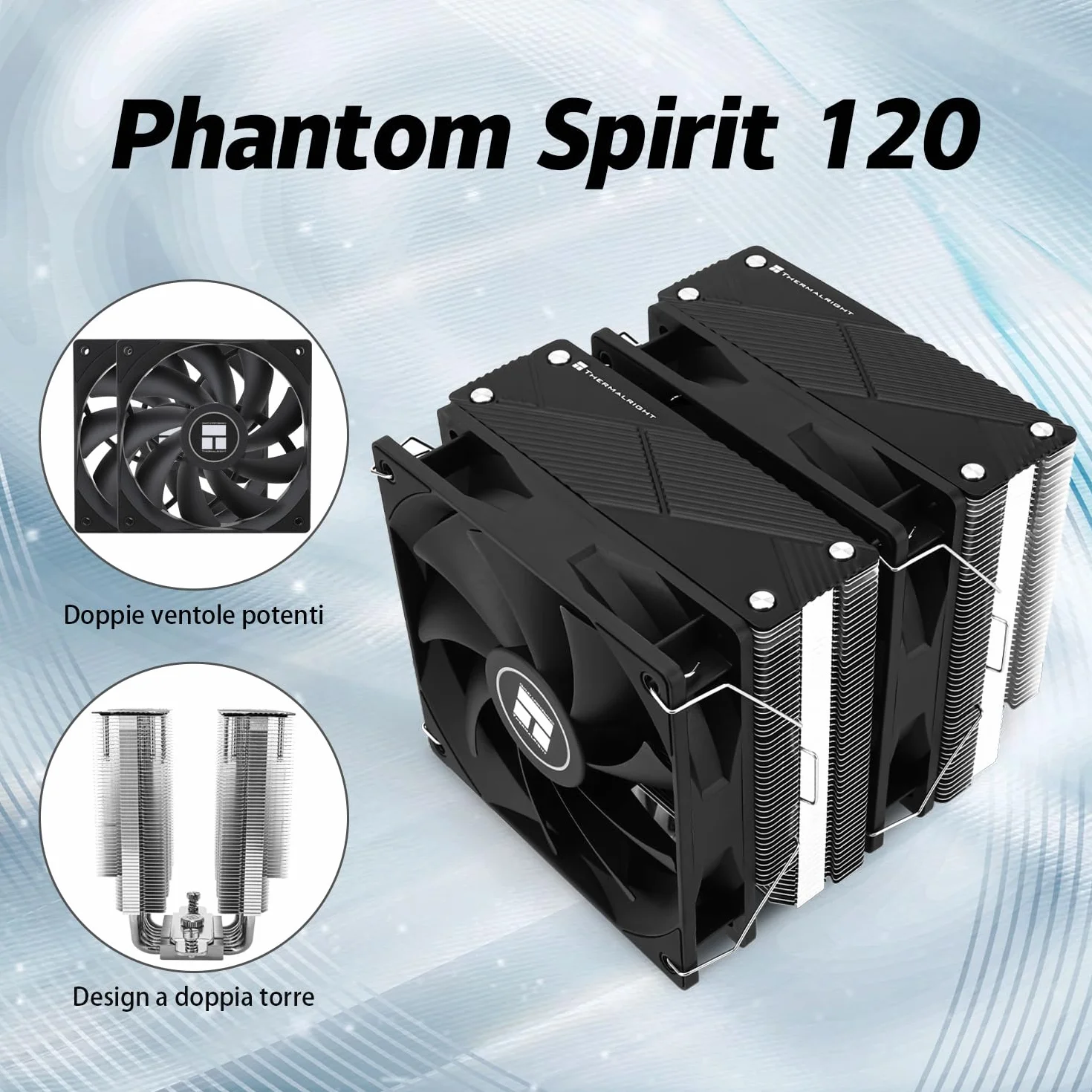 TR Phantom Spirit 120 Chłodnica procesora z 7 kanałami grzewczymi, podwójny wentylator PWM TL-C12B V2, technologia AGHP, łożysko S-FDB, do AMD AM4, AM5; Intel 1700, 1150, 1151, 1200