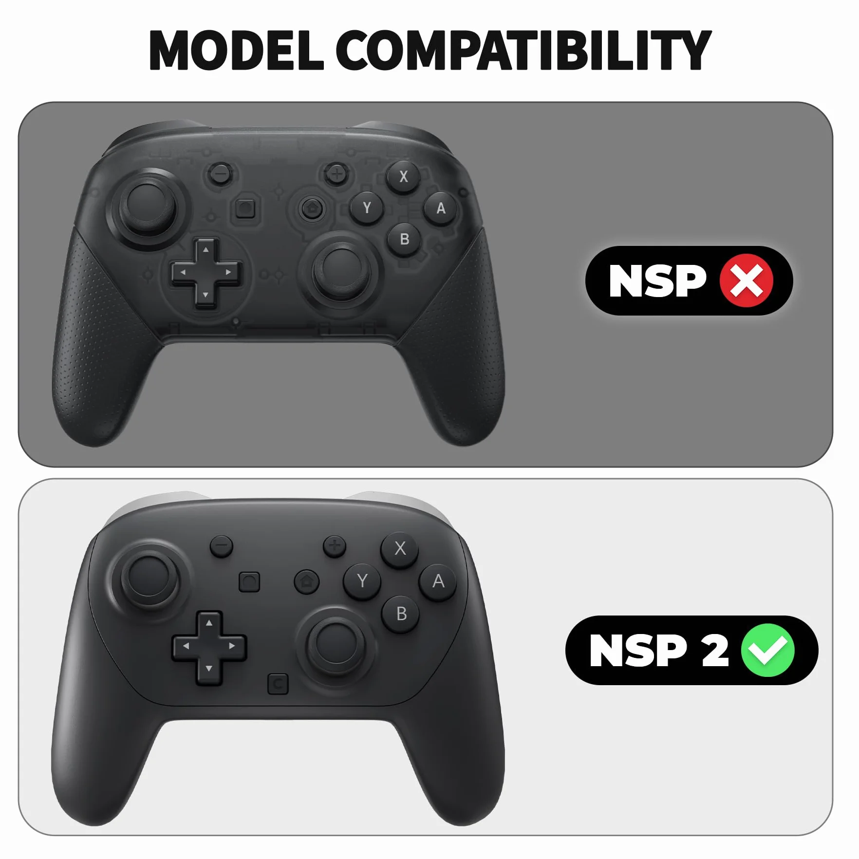 PlayVital Silikonowe Etui Ochronne do Switch 2 Pro z Osłonami na Tylne Przyciski, Nakładkami Joystick, Naklejkami, Antywstrząsowy Grip-Czarny