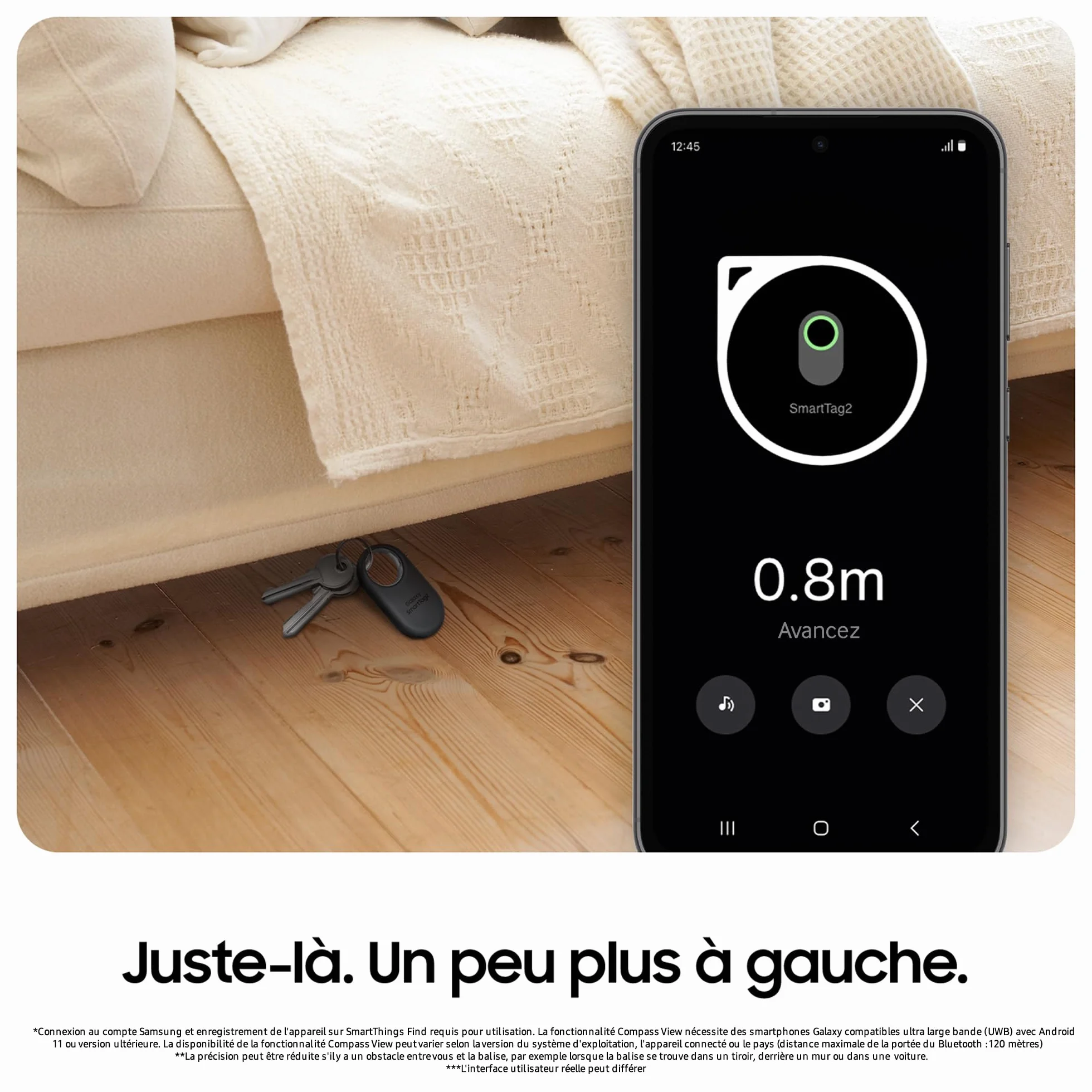 Samsung Galaxy SmartTag2 Bluetooth Smart Tag, ze wzmocnioną obudową [wyłącznie Amazon], kompatybilny ze smartfonami Samsung Galaxy, zgubiona moda, biały