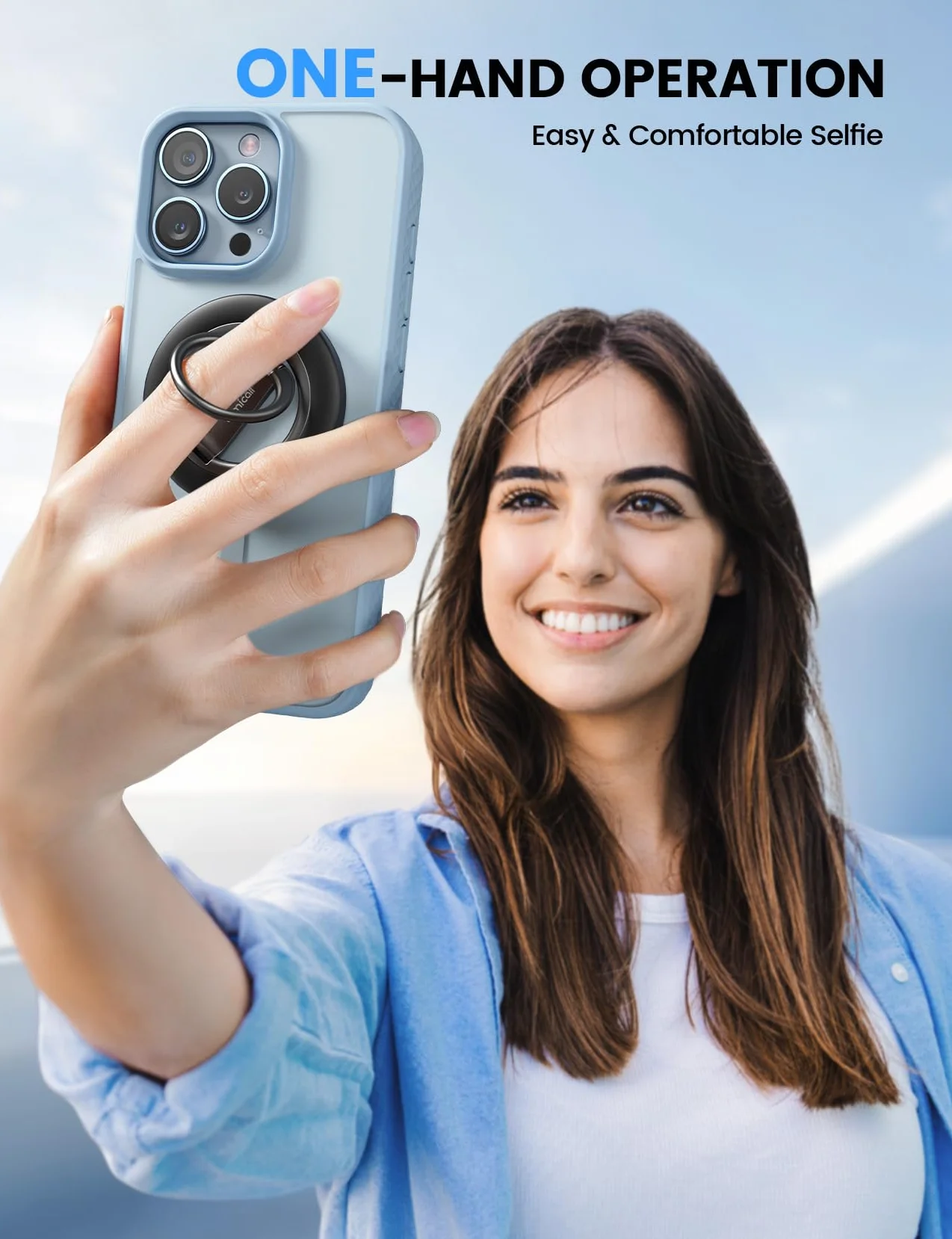 Lamicall Magnetyczny Pierścień Podstawka do Telefonu – [Ulepszona Podwójna Zawiasa] Obrotowa o 360° Uchwyt Ręczny do Telefonu, Podstawka o Silnym Magnesie dla serii iPhone 17/16/15/14/13/12