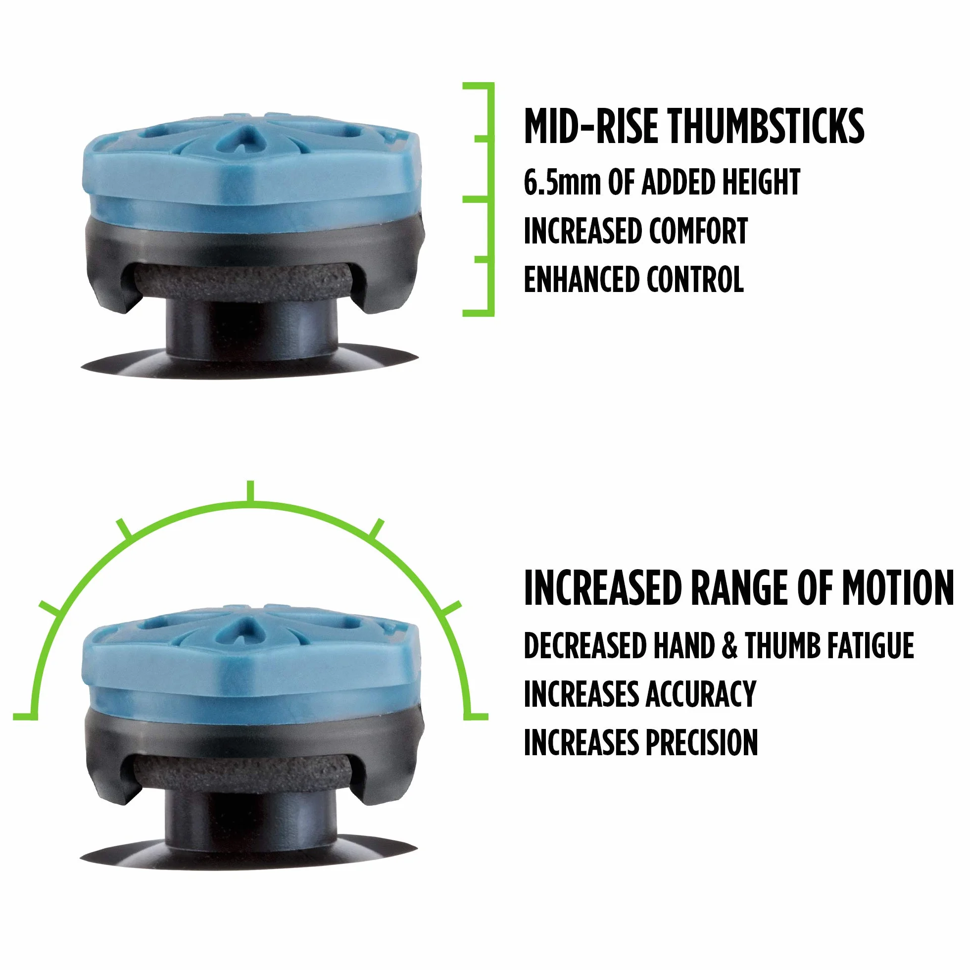 KontrolFreek Call of Duty Modern Warfare Performance Thumbsticks for Xbox One and Xbox Series X | 2 Mid-Rise, Convex | Blue/Black
