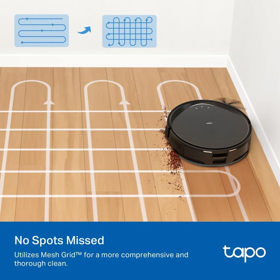 TP-Link Tapo RV20 Max Plus – Robot odkurzająco-mopujący 5300Pa z automatycznym opróżnianiem, nawigacją LiDAR, mapowaniem pięter, sterowaniem aplikacją i głosem – idealny do sierści i twardych podłóg