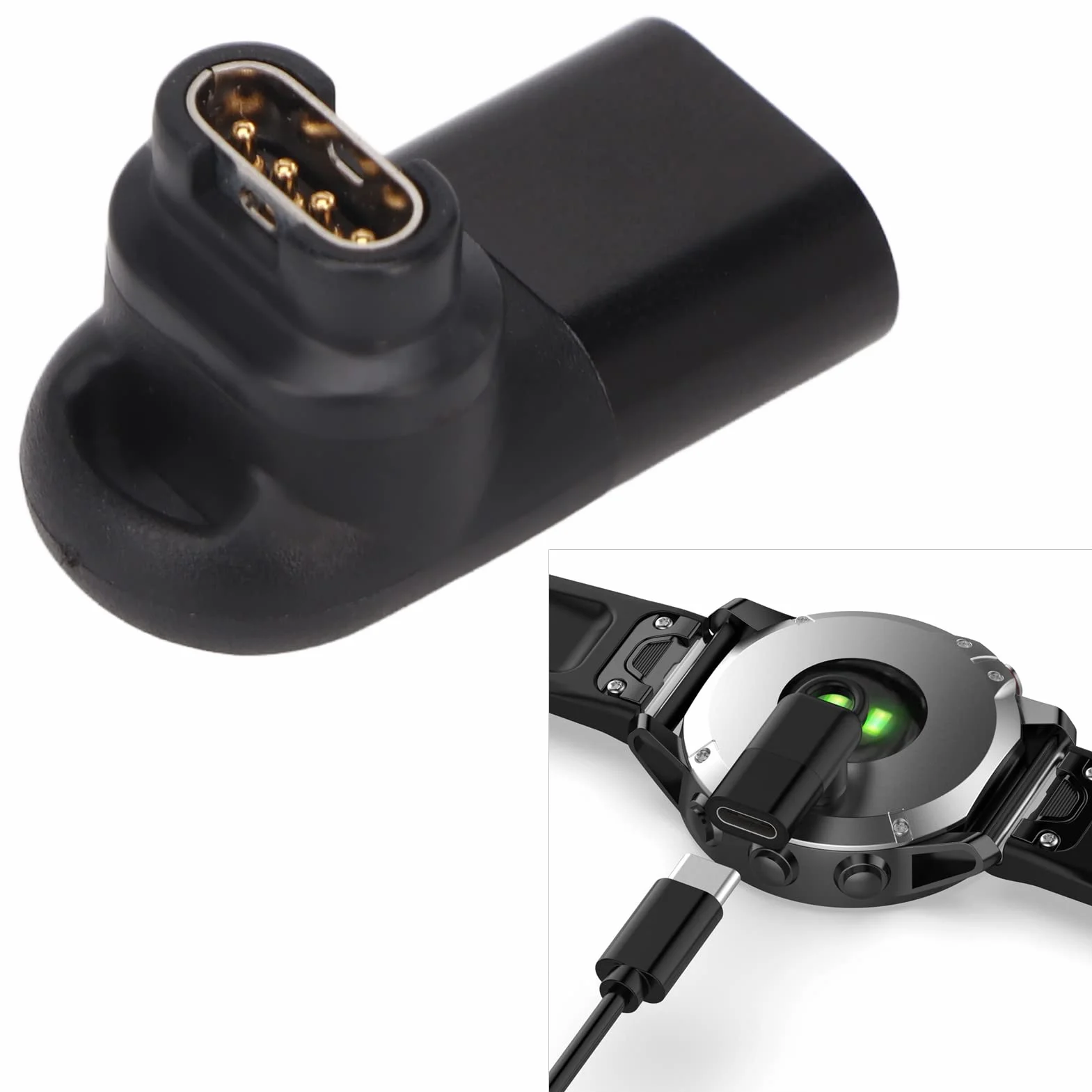 Kompatybilny z ładowarką Fenix ​​7 7S 7X do Adaptera Typu C, Przenośny Konwerter Szybkiego ładowania Adapter USB-C do Zegarka 5V