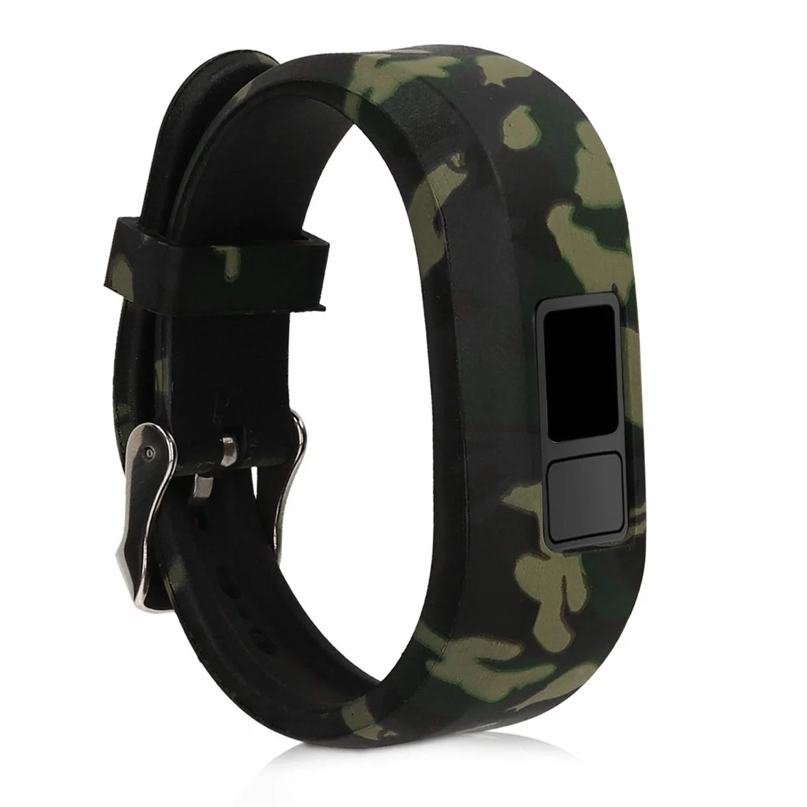kwmobile Pasek do zegarka TPU kompatybilny z Garmin Vivofit jr. / jr. 2-2 x tracker fitness, zapasowy pasek sportowy na nadgarstek, zestaw kamuflażowy czarny/jasnozielony/ciemnozielony