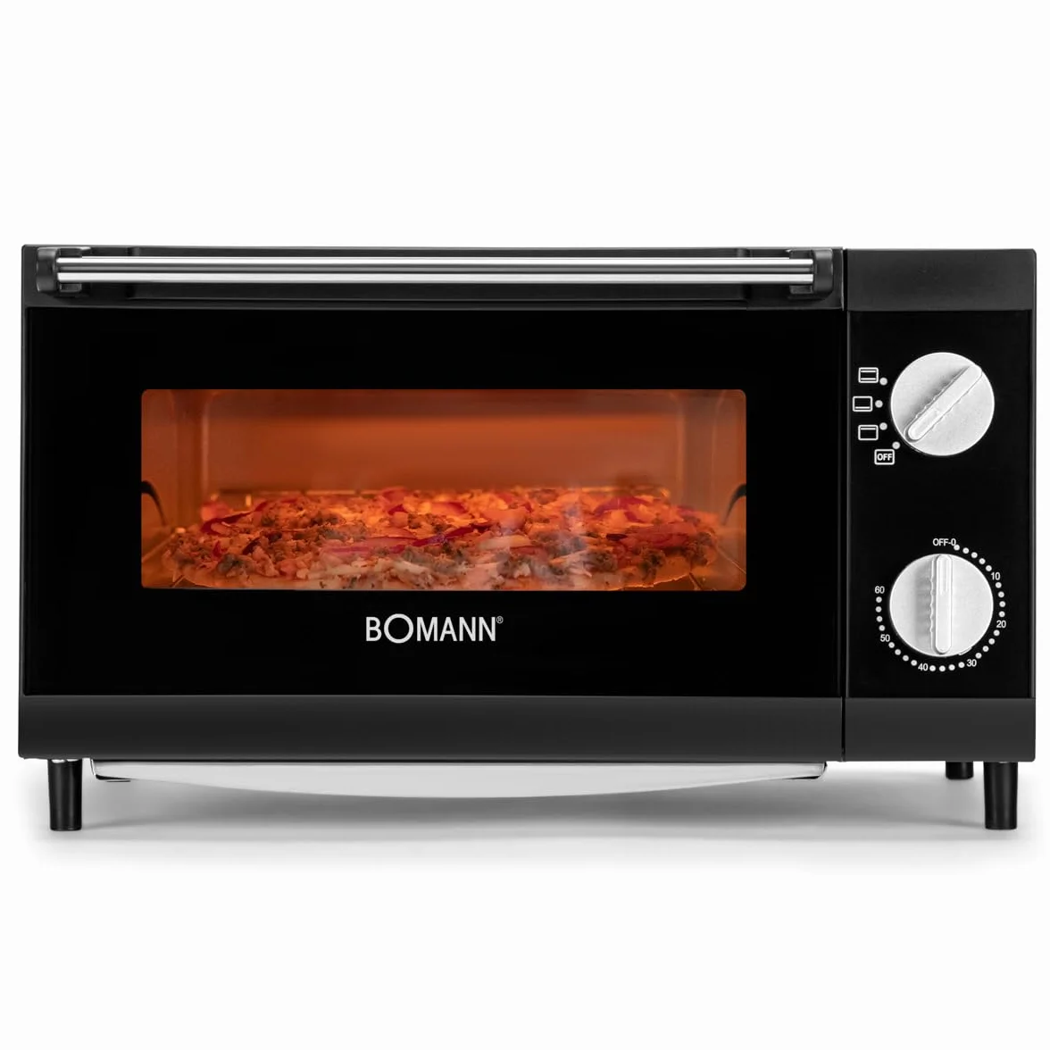 Bromann 622461 MPO 2246 CB Kuchenki mikrofalowe do pizzy, 1000 W, czarny