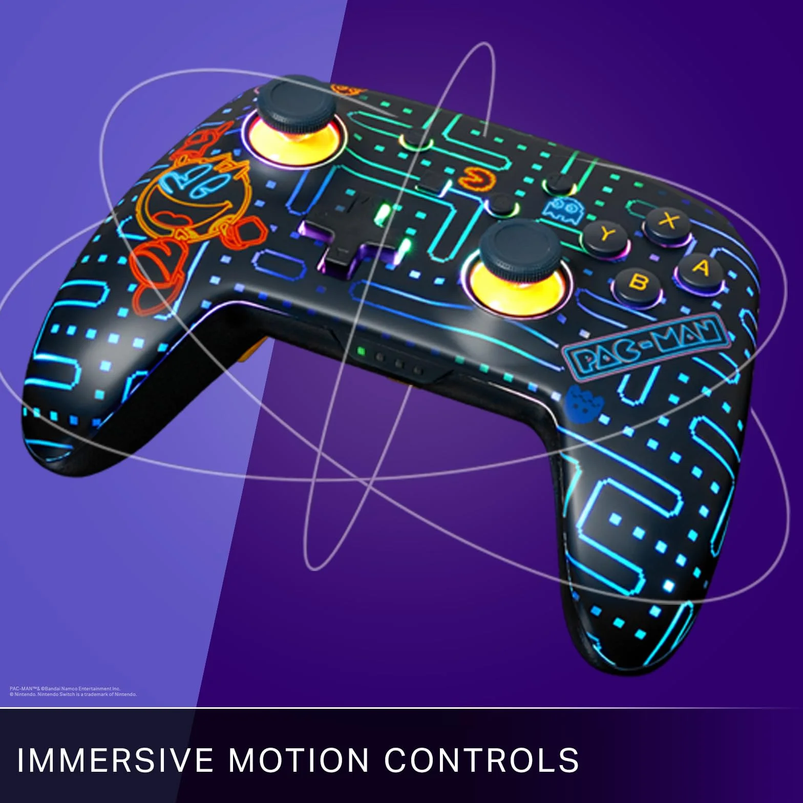 PowerA Enhanced Wireless Controller for Nintendo Switch with Lumectra - PAC-MAN NEON ARCADE