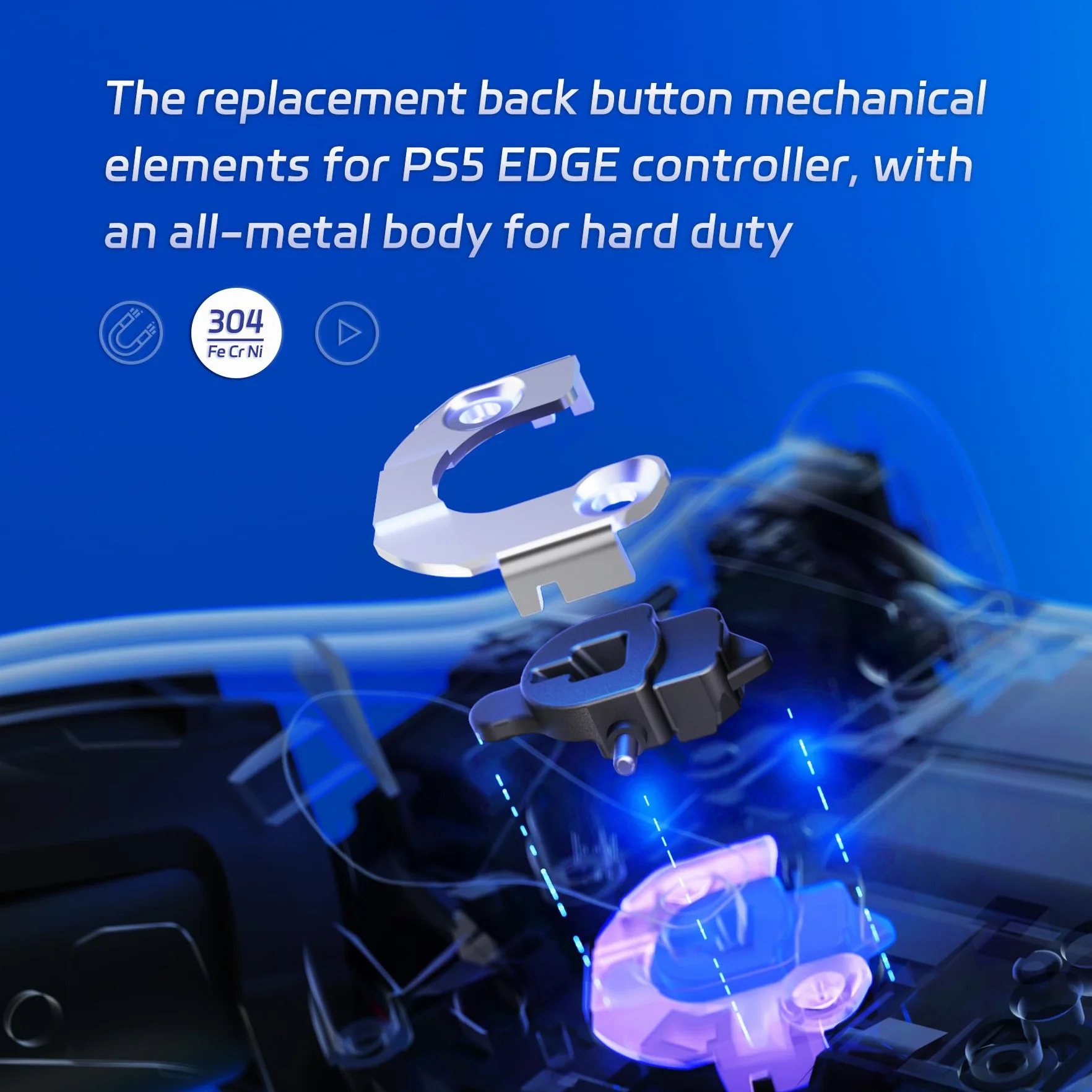 eXtremeRate Zestaw Modułów Magnetycznych do Wymiany Wiosła Tylnych do Kontrolera ps5 Edge,Metalow Części Naprawcze Elementów Magnetycznych do Przycisków Tylnych Controller ps5 Edge-Bez Wiosła Tylnych