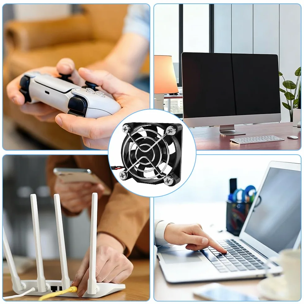 2 sztuki bezszczotkowych wentylatorów USB 50 mm 5 V PC wentylator USB 5010 50 x 50 x 10 mm, mini wentylator do komputera Makerbot do PC CPU, obudowa komputera, drukarka 3D