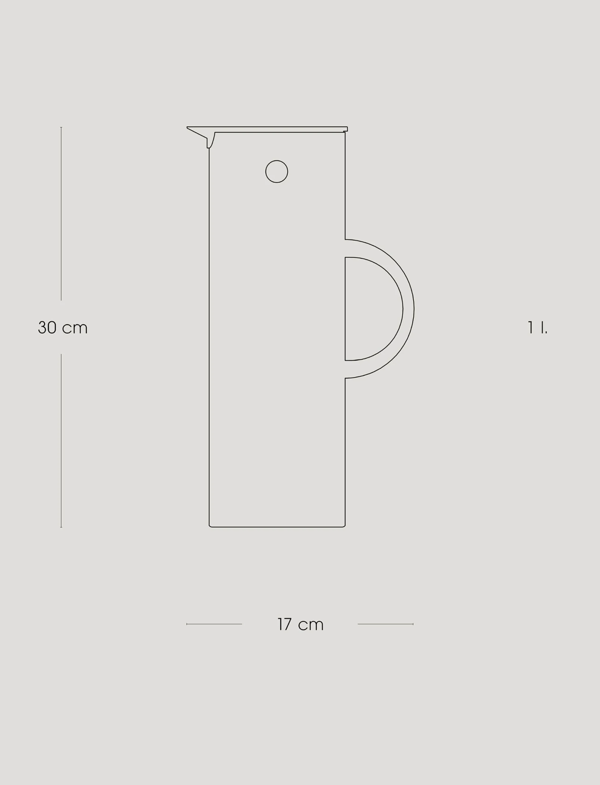 Stelton Termos EM77 – dwuścienny termos na gorące/zimne napoje – dzbanek do herbaty i kawy ze szklanym wkładem, zamknięcie magnetyczne, zakręcana, styl vintage – 1 litr, piaskowy
