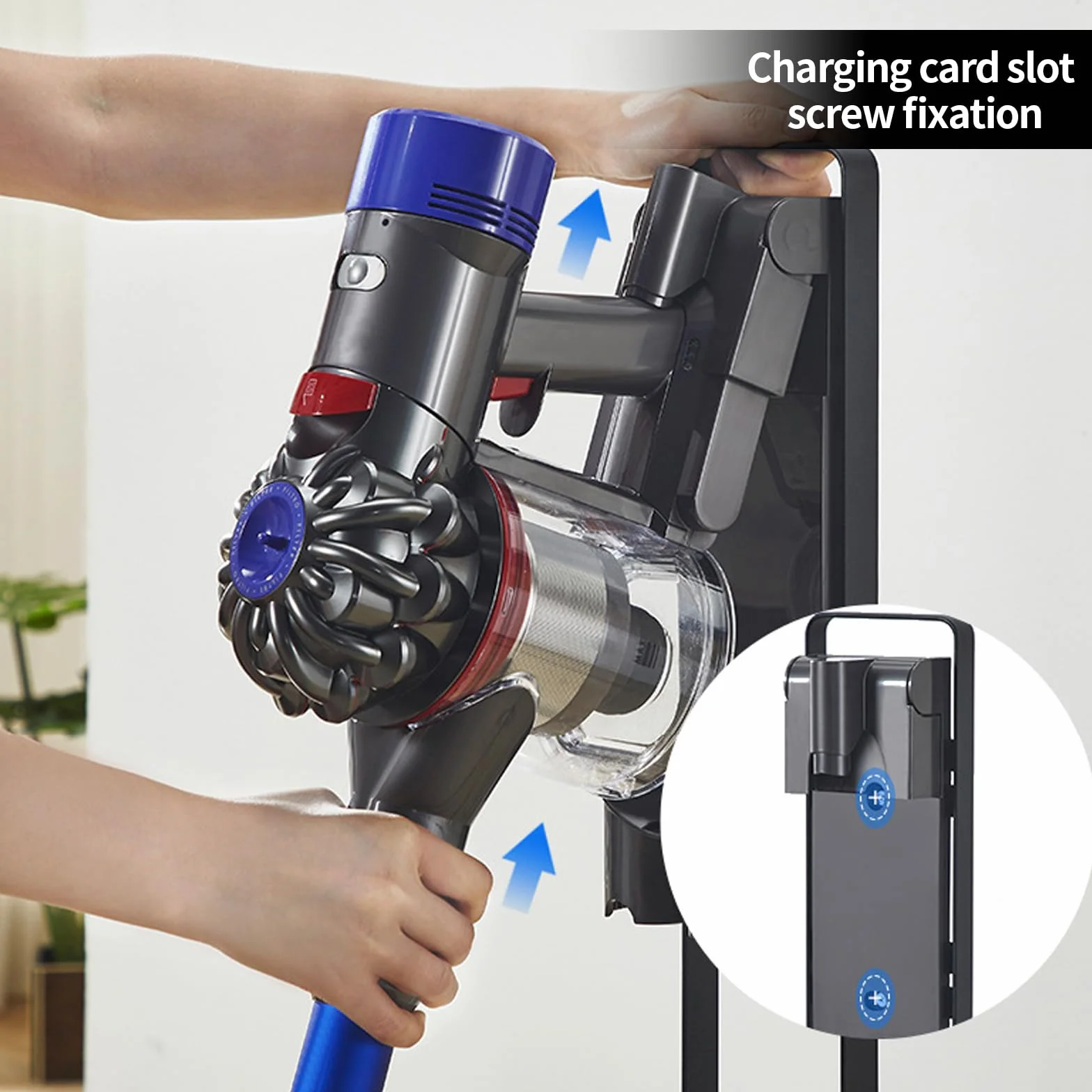 Uchwyt ścienny kompatybilny z odkurzaczem Dyson V7/8, akcesoria, uchwyt do odkurzacza, tworzywo sztuczne, stojak ładujący (32 x 10 cm)