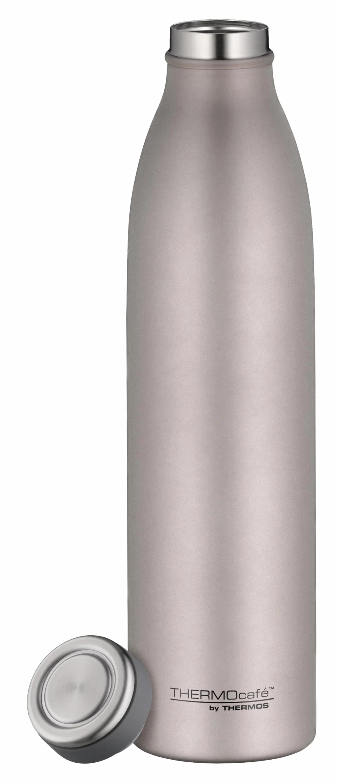 THERMOcafé by THERMOS TC Butelka Rose Mat 0,75 l, izolowana butelka ze stali nierdzewnej, odporna na gazowanie, utrzymuje temperaturę gorących przez 12 godzin, zimno przez 24 godziny, szczelna, do