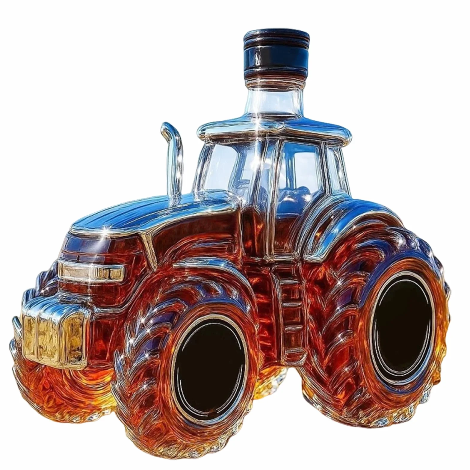Butelki na alkohol | 300 ml dozownik alkoholu w kształcie traktora - dozownik do butelek wódki whisky, do napojów brandy burbon, rodzinne spotkanie, przyjęcie, Boże Narodzenie, wesela