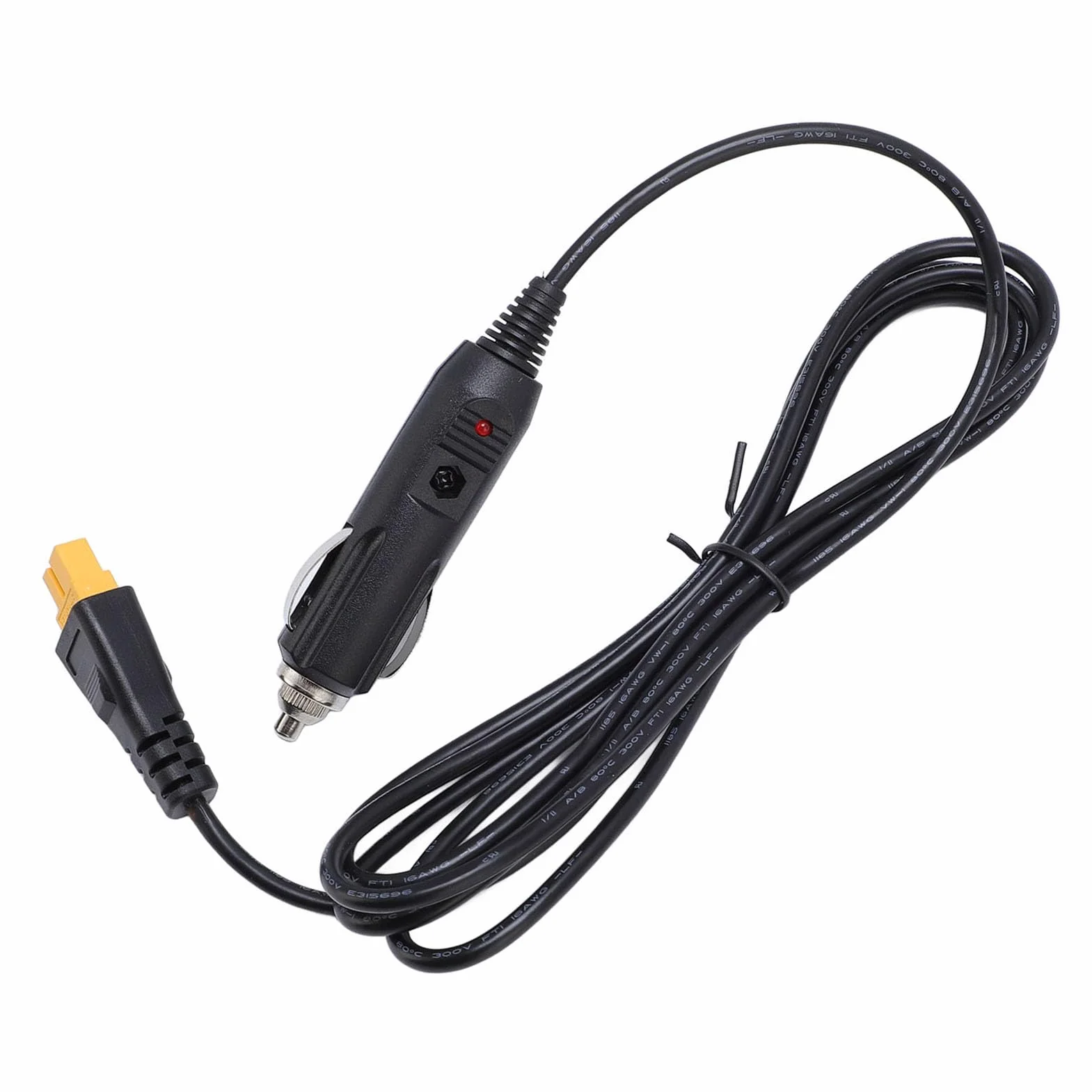 XT60 Kabel adaptera ciężka, 18AWG Power Extenft Cygar Lost Mężczyzna do XT60 Złącze żeńskie do generatora słonecznego ciężarówki samochodowej 2Meter