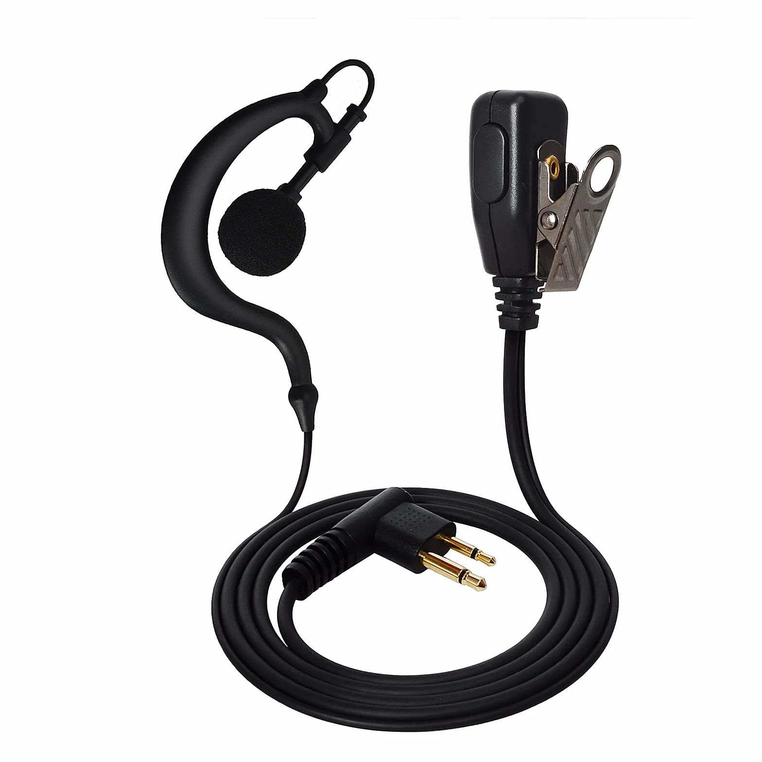 UAYESOK Słuchawka radiowa w kształcie G Walkie Talkie z mikrofonem PTT do radia Motorola, 2-pinowy CP040, CP200, DP1400, GP300, XT180, XT420, XT460, Hytera, PD505, Midland, bezpieczeństwo, 2-drożne