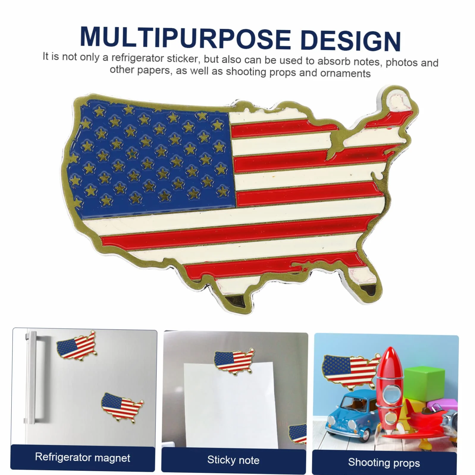 Magnesy Kształcie Usa z Flagą Naklejki Lodówkę Metalowe Dekoracje 2 szt