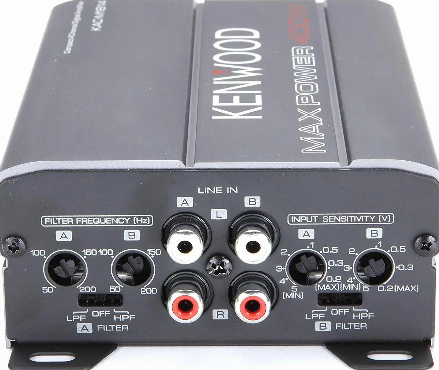 Kenwood KAC-M1814 4-kanałowy, kompaktowy, mostkowy wzmacniacz cyfrowy o mocy 400 W