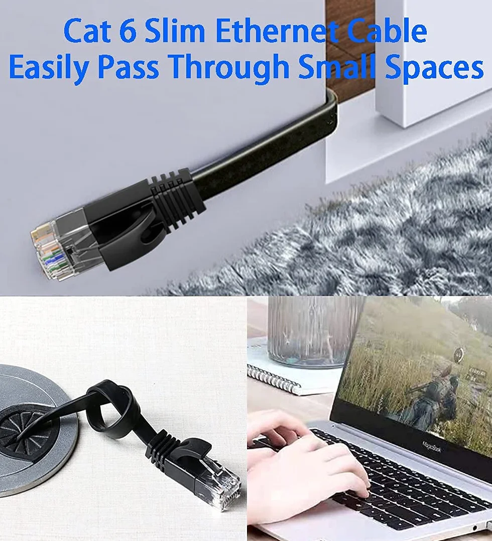 Kabel Ethernet LAN 25m długości CAT 6 kable internetowe wysoka prędkość 1000 Mb/s Gigabit płaski kabel Lan kompatybilny z Cat.5e Cat.6 do PS5 PC przełącznik routera Xbox Smart TV dom biuro sieć biały